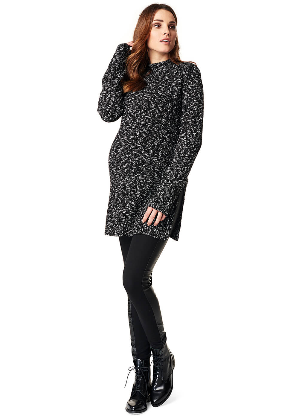 Ireen Melange Knit Mock Neck Maternity Jumper by Noppies