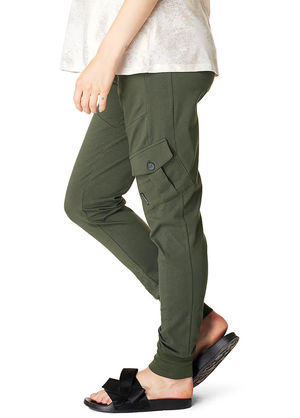 Maternity Cargo Joggers in Army by Supermom
