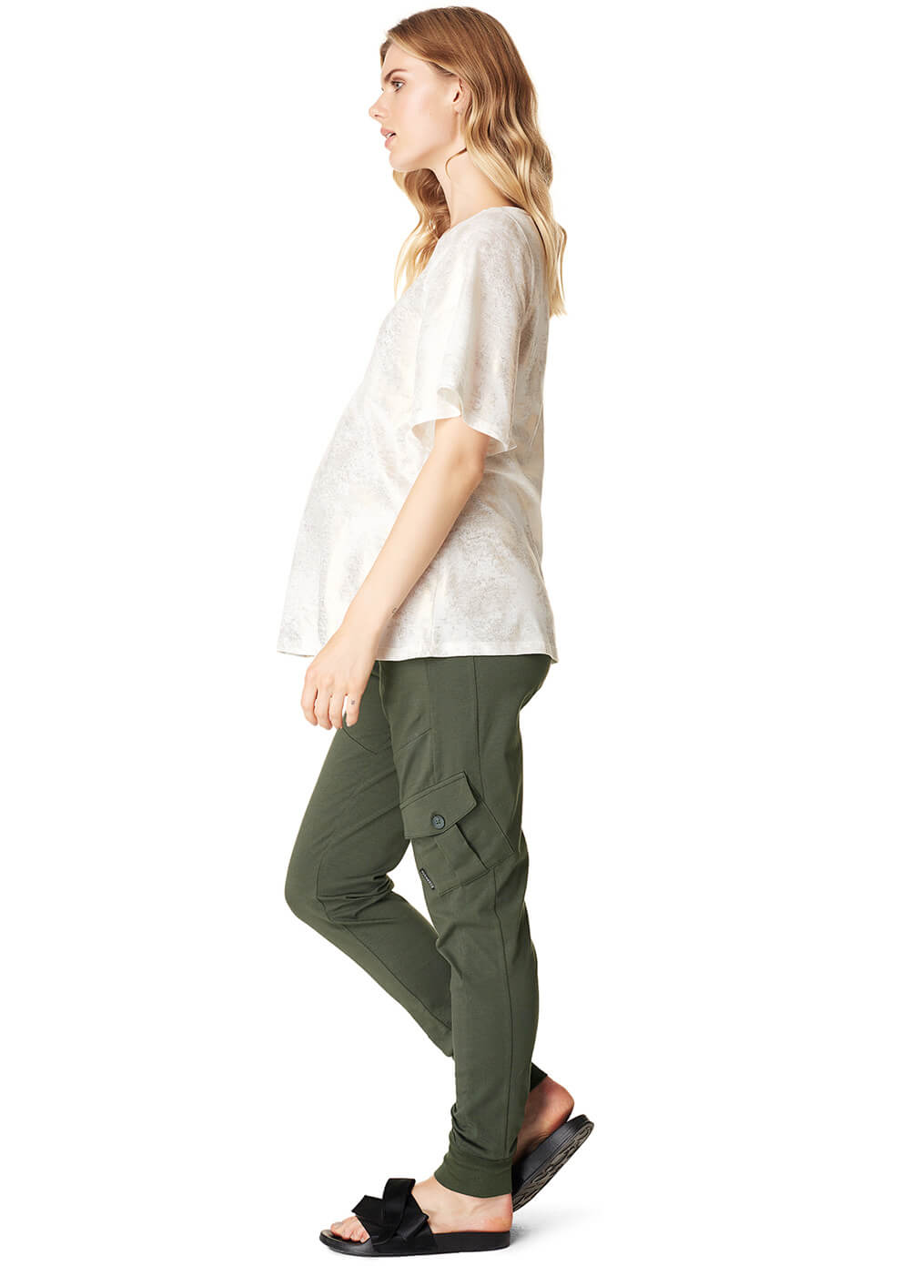 Maternity Cargo Joggers in Army by Supermom