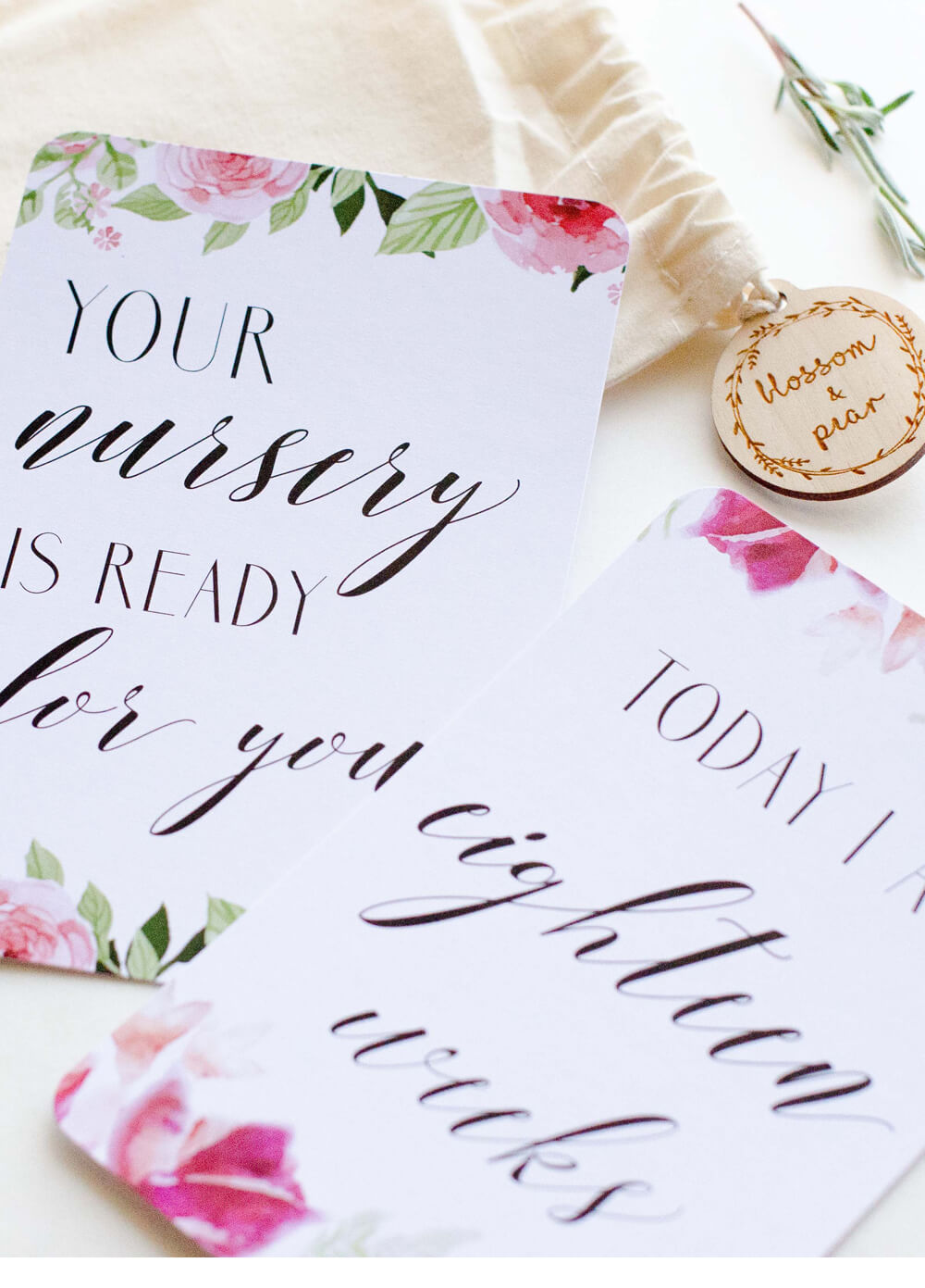 Pregnancy Milestone Cards in Vogue Floral by Blossom & Pear