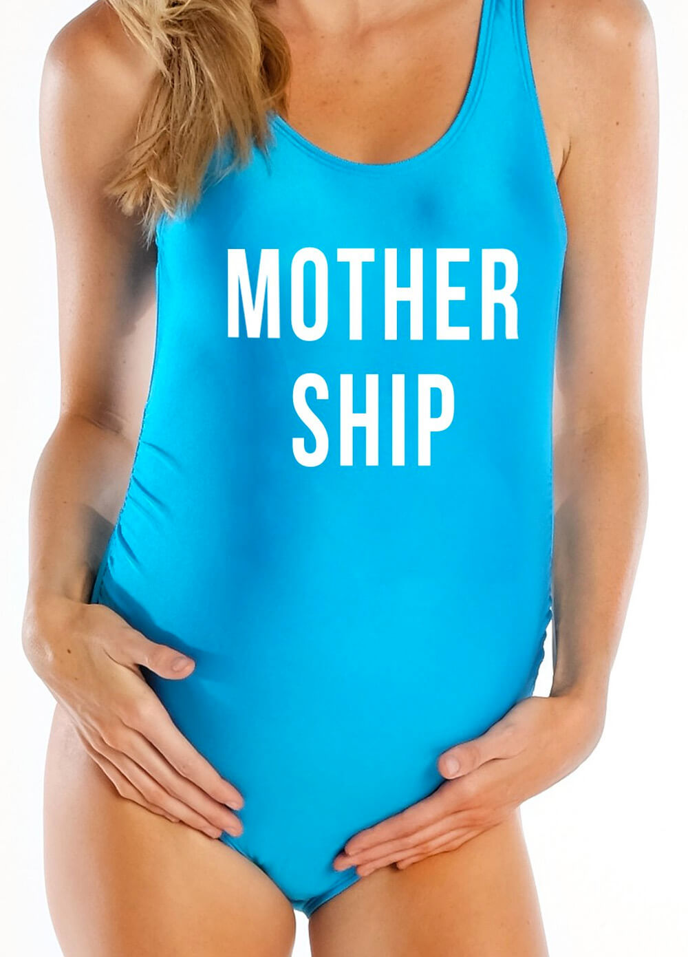 Mothership Maternity Swimsuit in Blue by Mamagama