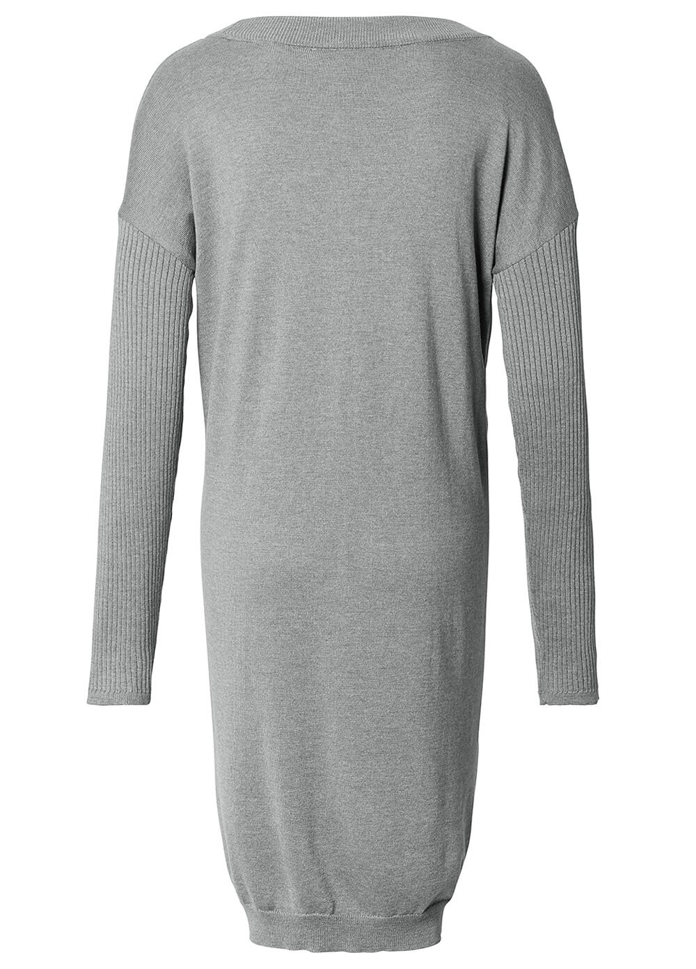 Grey Ribbed Detail Fine Knit Maternity Dress by Esprit