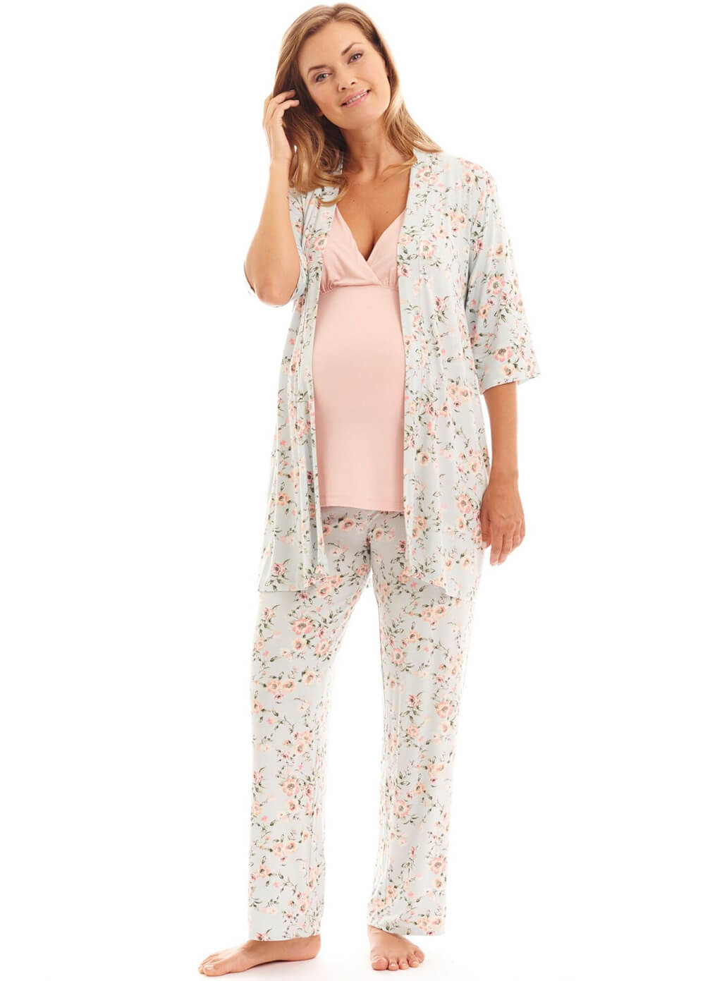 Analise Mommy & Me Maternity PJ Gift Set in Cloud Blue by Everly Grey 