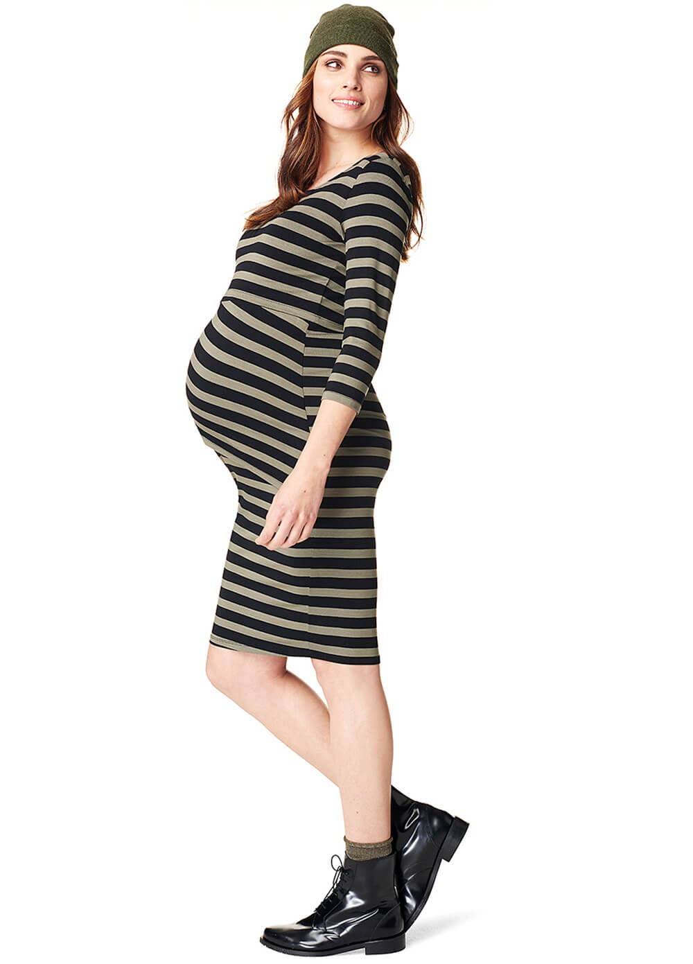 Heidi Maternity Nursing Dress in Army Stripes by Noppies