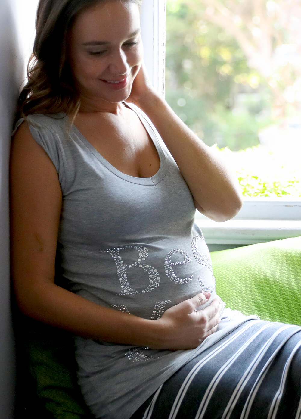 Best Mum Ever Maternity Tee in Grey by Queen mum 