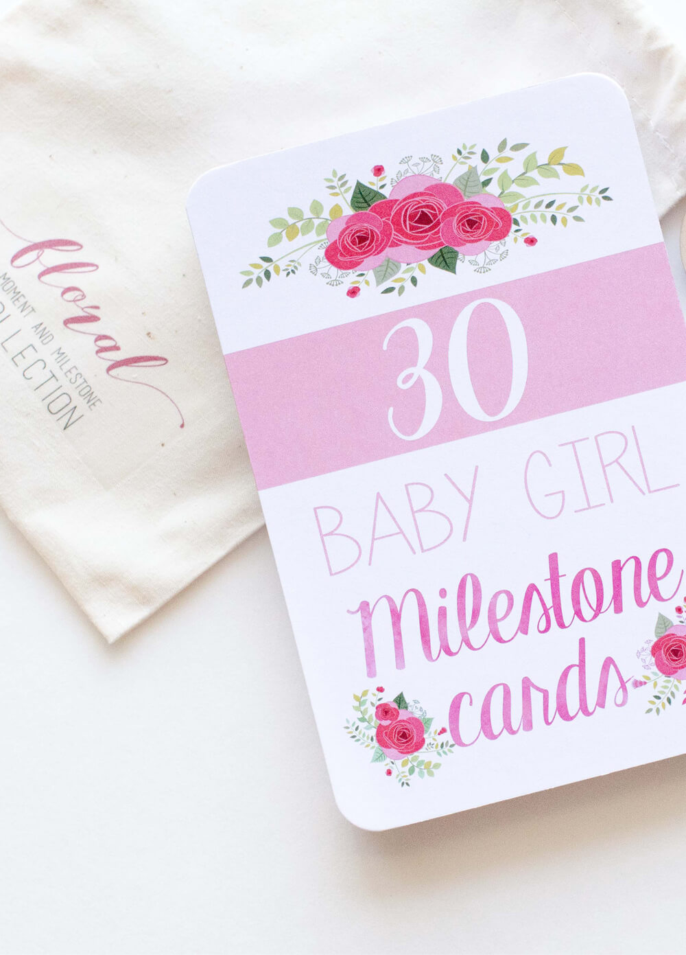Baby Girl Milestone Cards in Floral Design by Blossom & Pear
