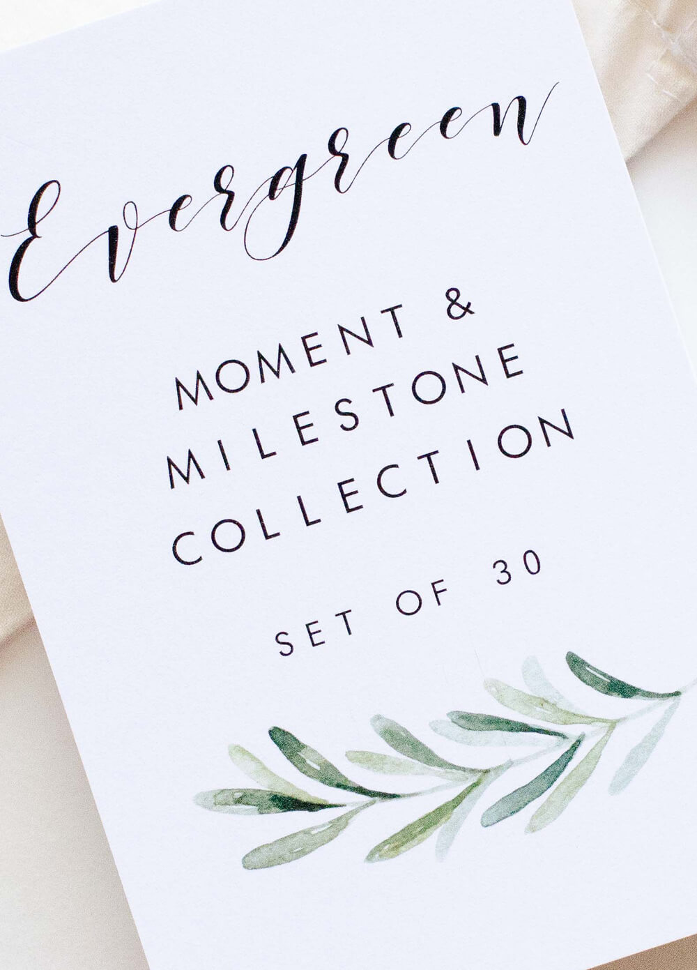 Unisex Baby Milestone Cards in Evergreen Design by Blossom & Pear
