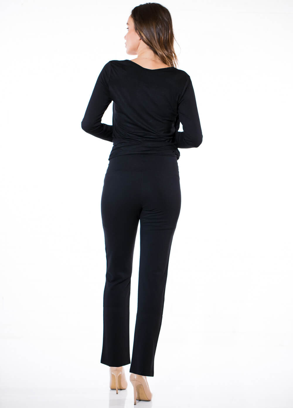 Floressa - Liana Straight Leg Black Maternity Pants | Queen Bee