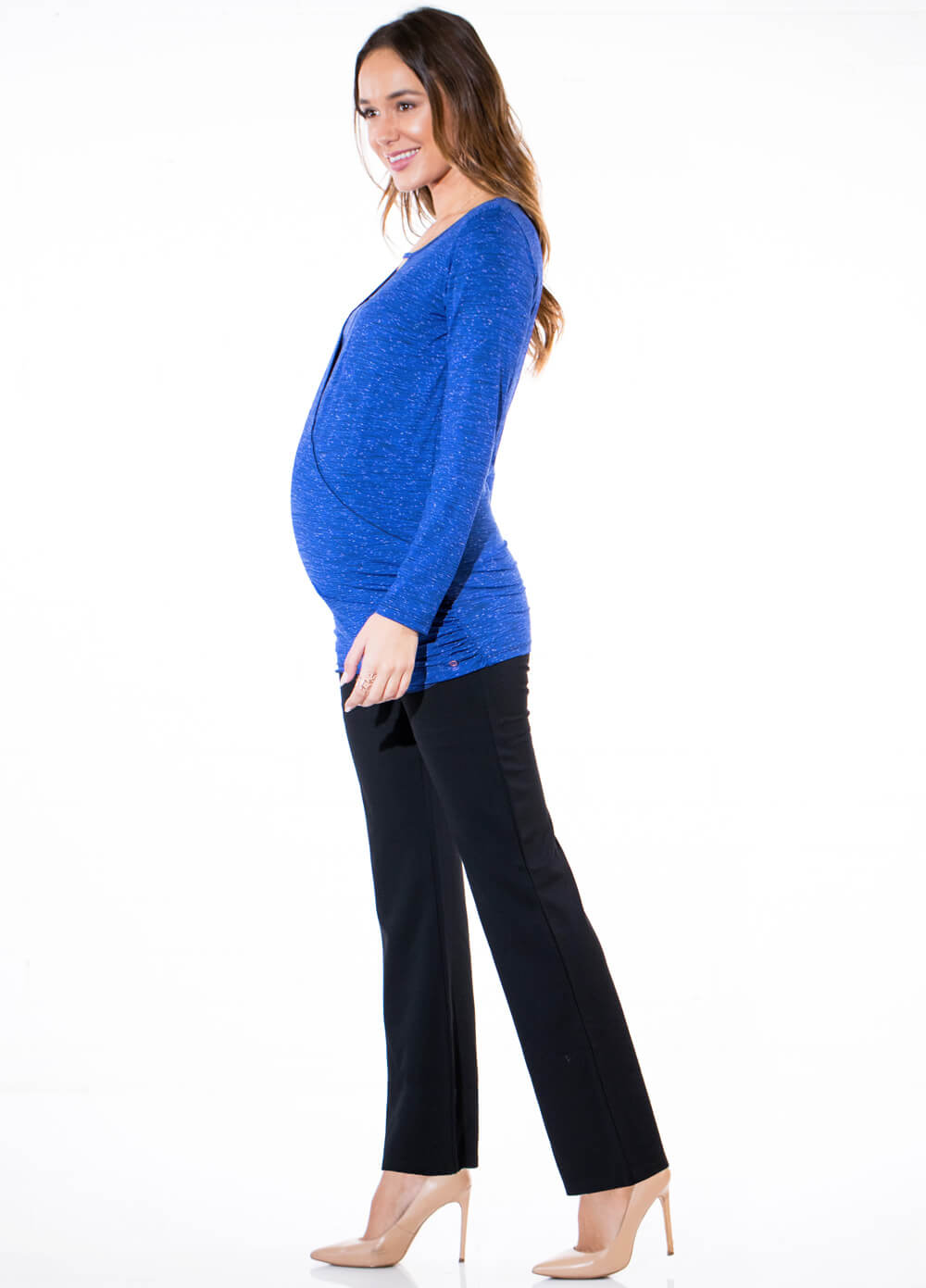 Floressa Letya Ponte Maternity Bootcut Pants in Black | Queen Bee