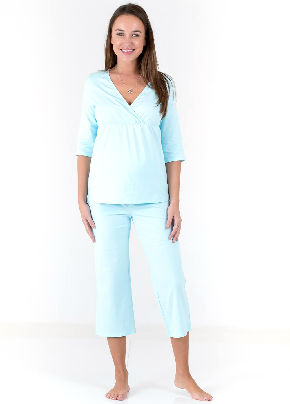 Pale Blue Maternity Nursing Pyjama Set by Dote Nursingwear