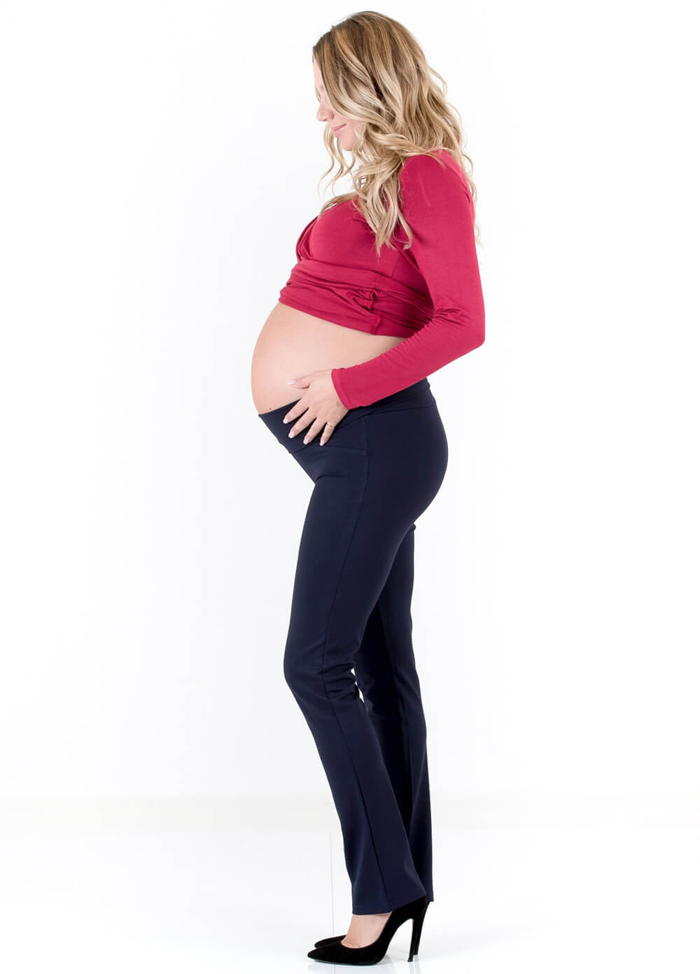 Floressa - Felicia Straight Leg Navy Maternity Pants | Queen Bee