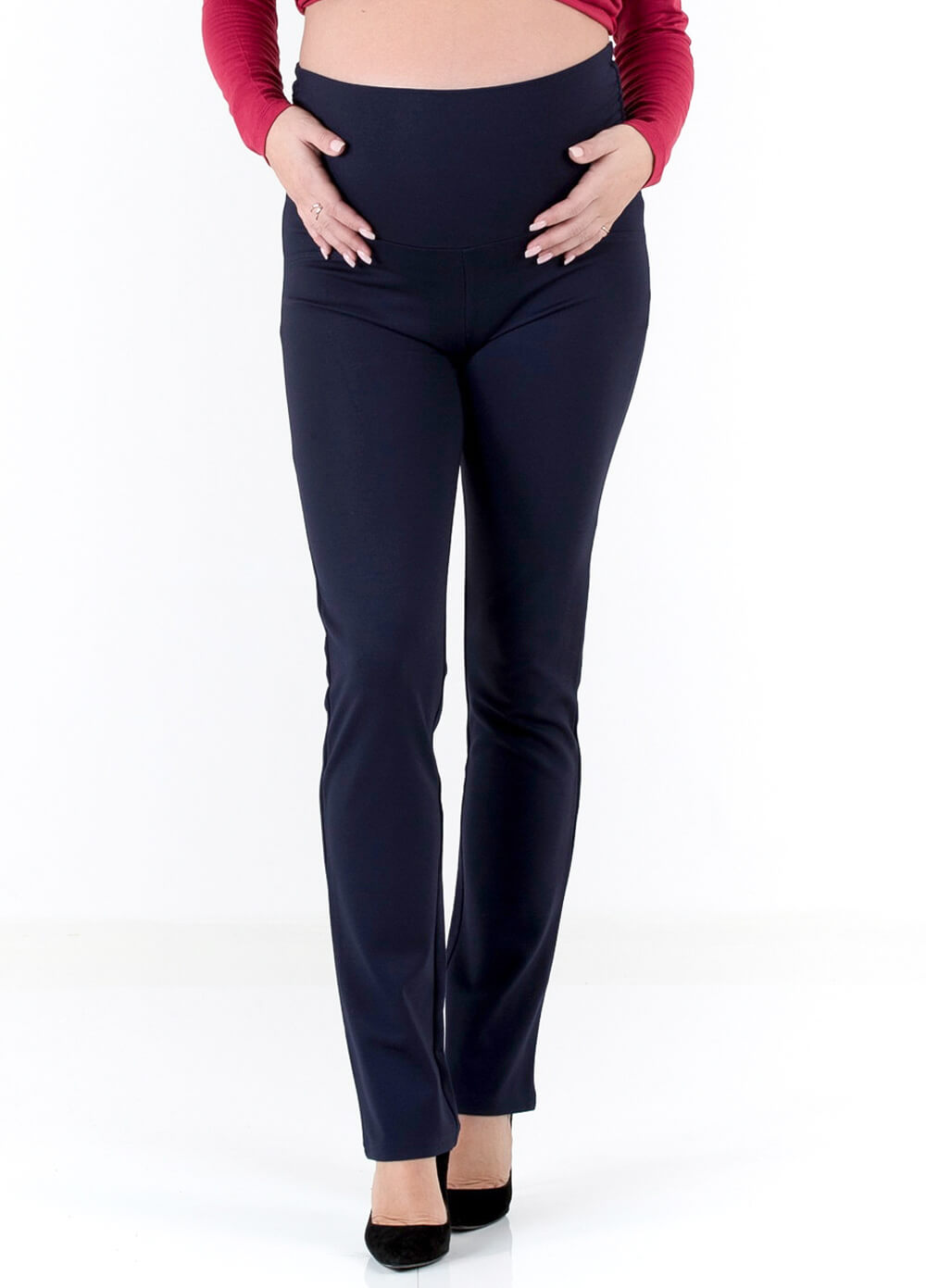 Floressa - Felicia Straight Leg Navy Maternity Pants | Queen Bee