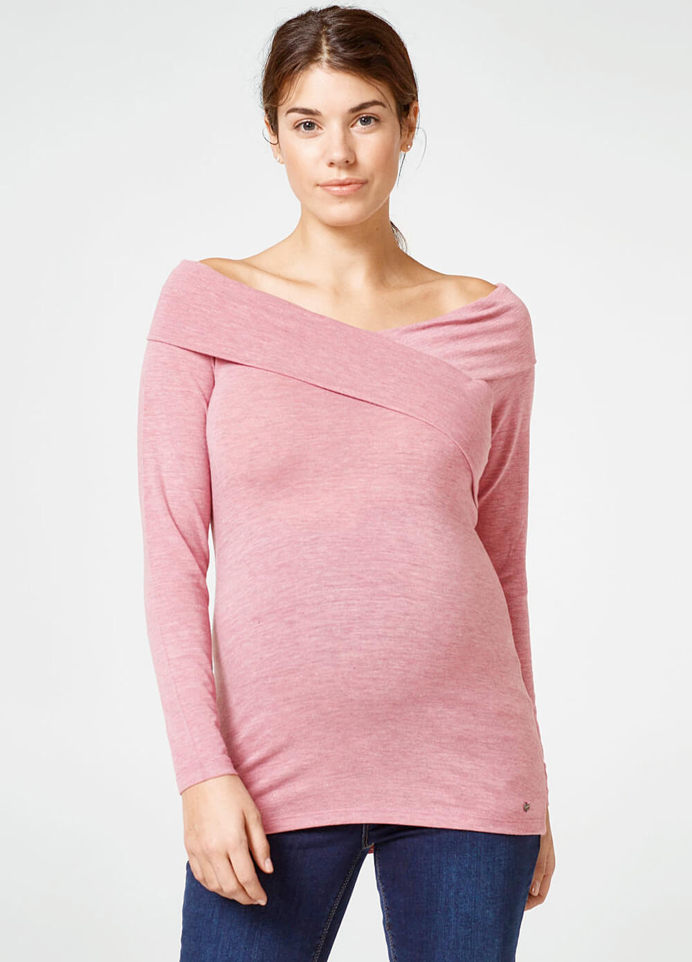 Off-Shoulder Maternity Top in Pink by Esprit