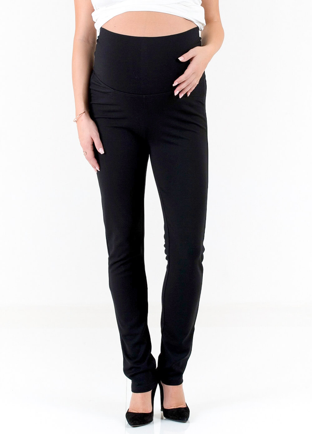 Floressa - Amber Black Ponte Maternity Slim Pants | Queen Bee