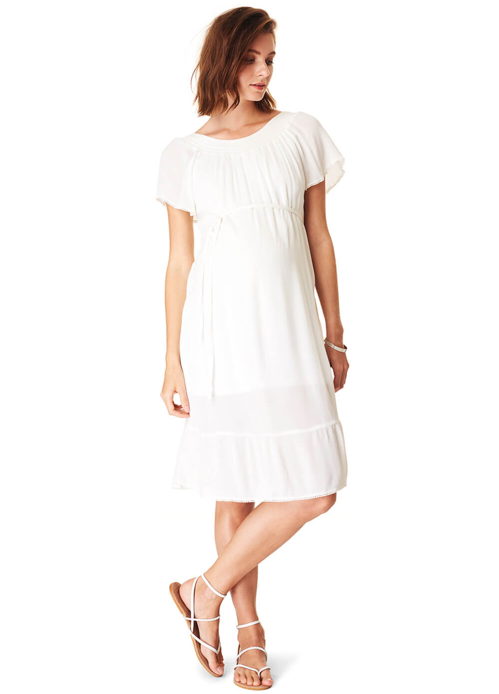 Summer Maternity Boho Dress in White by Esprit