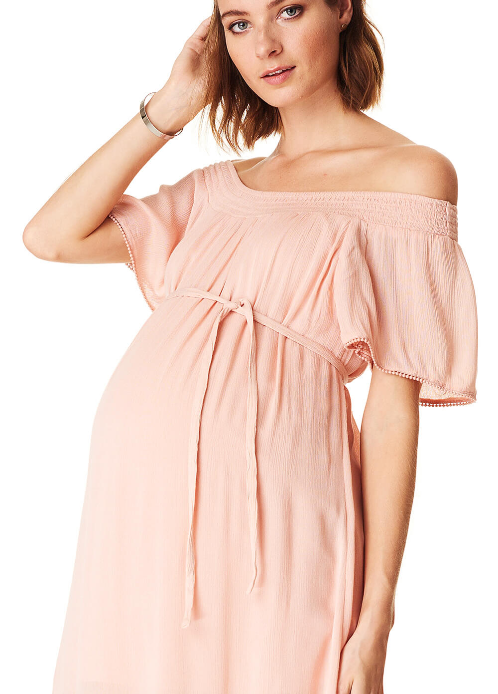 Flowing Flounce Hem Maternity Dress in Rose by Esprit