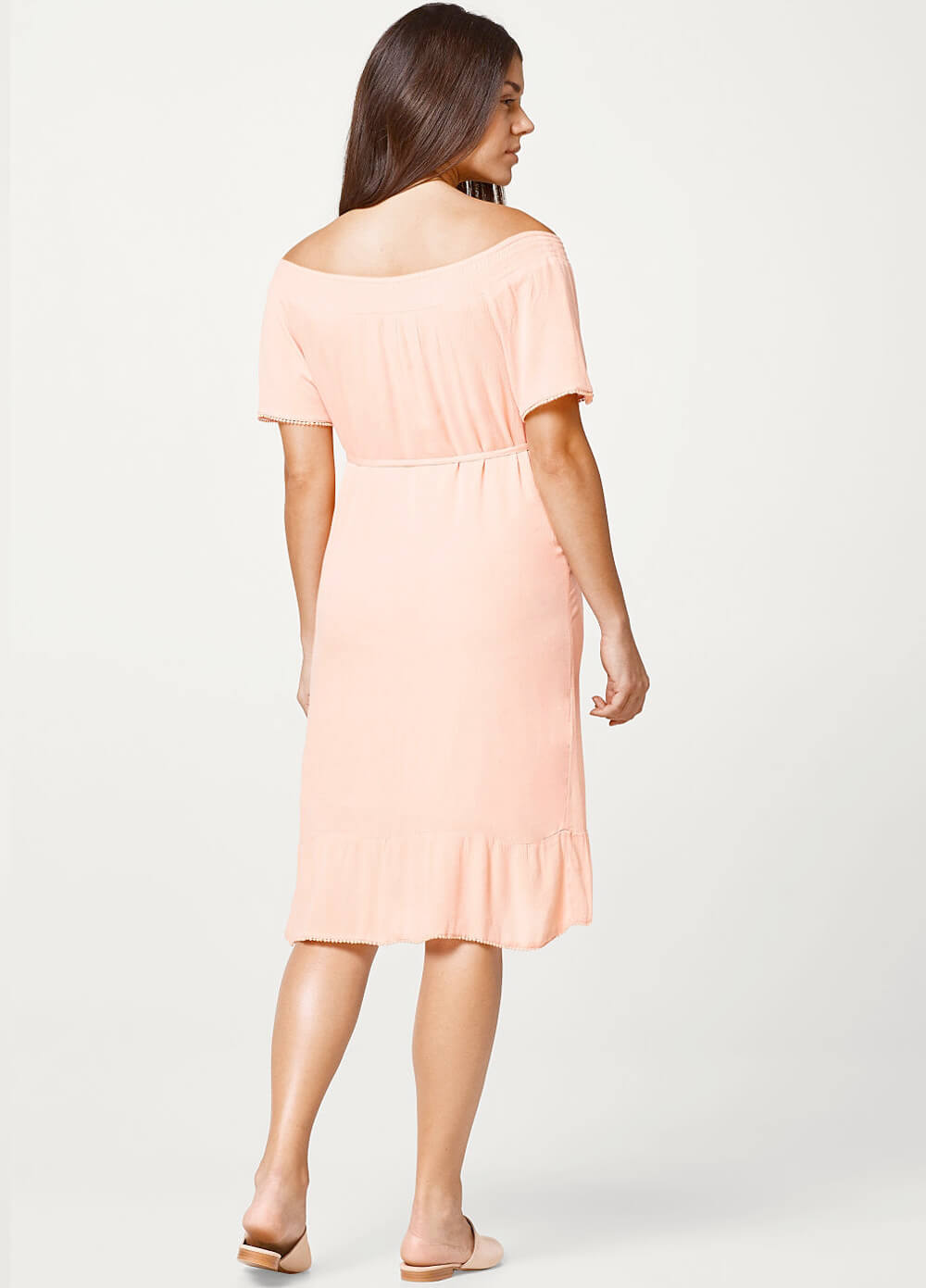 Flowing Flounce Hem Maternity Dress in Rose by Esprit