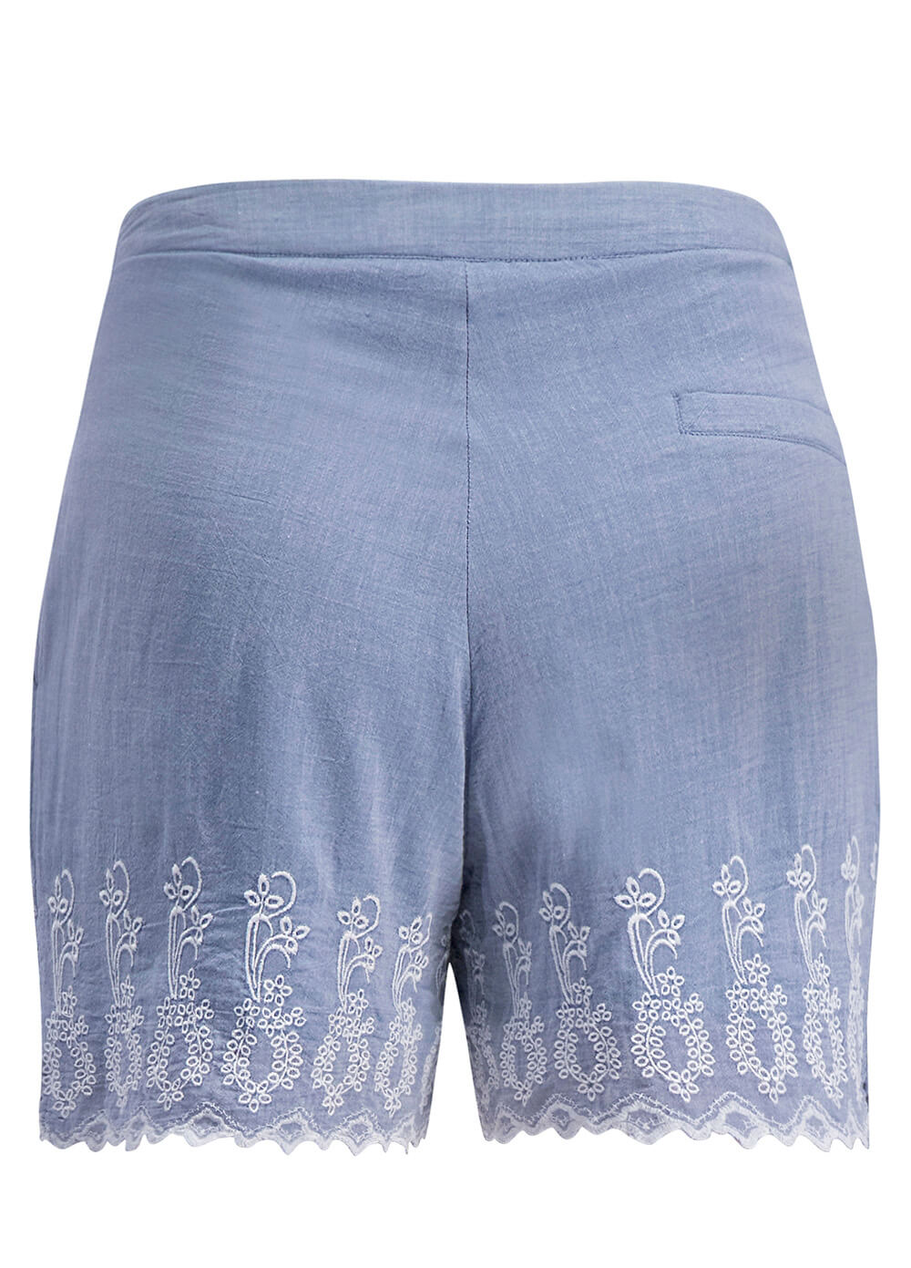 Embroidered Cotton Maternity Shorts in Blue by Esprit