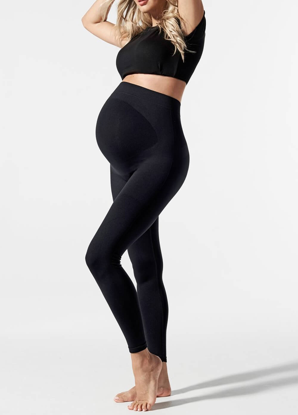 Blanqi Everyday Maternity Belly Support Leggings Black Sz Small