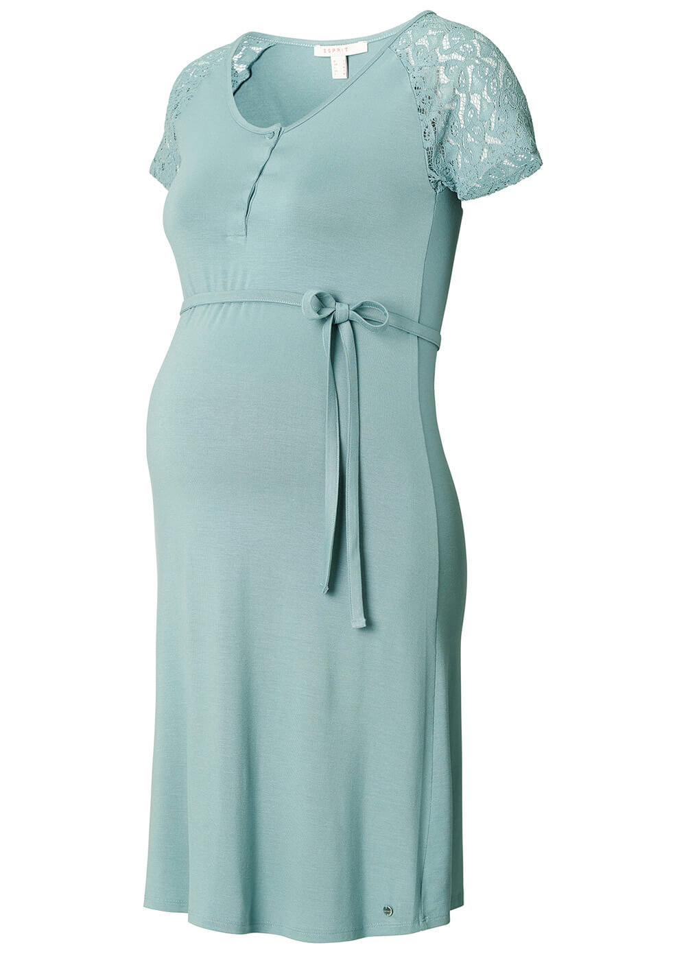 Lace Sleeve Maternity Dress in Hay Green by Esprit