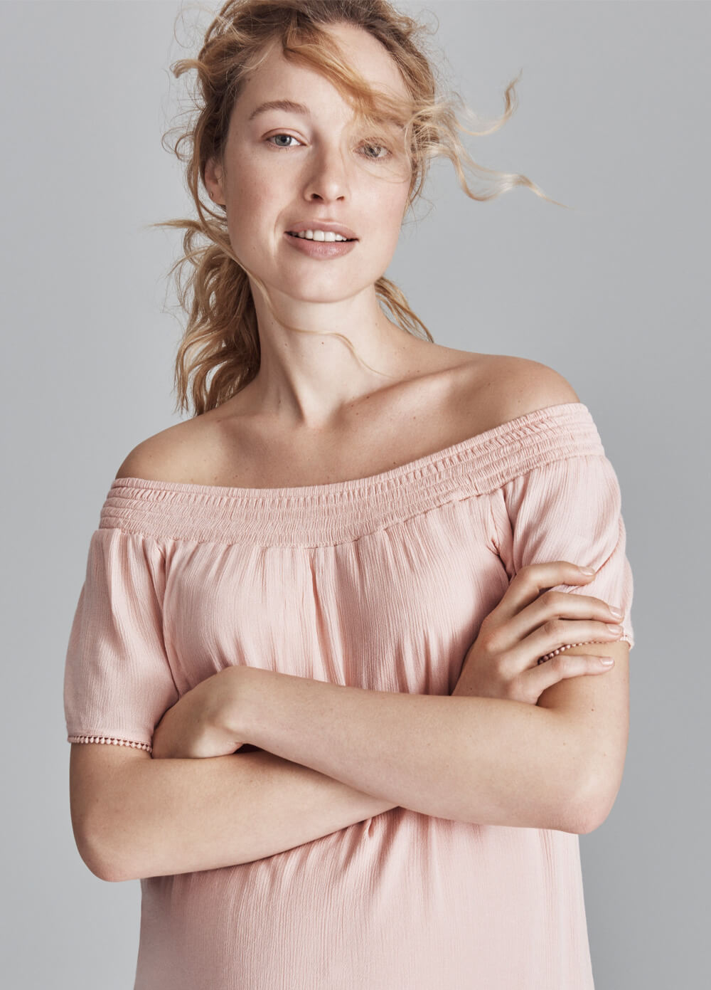 Off-Shoulder Maternity Top in Rose by Esprit