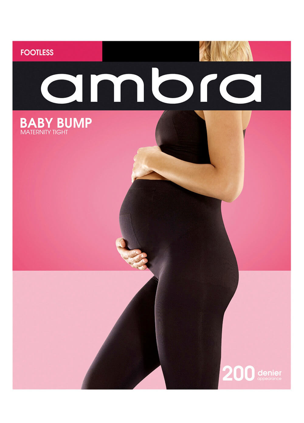Baby Bump 200 Denier Opaque Maternity Footless Tights by Ambra