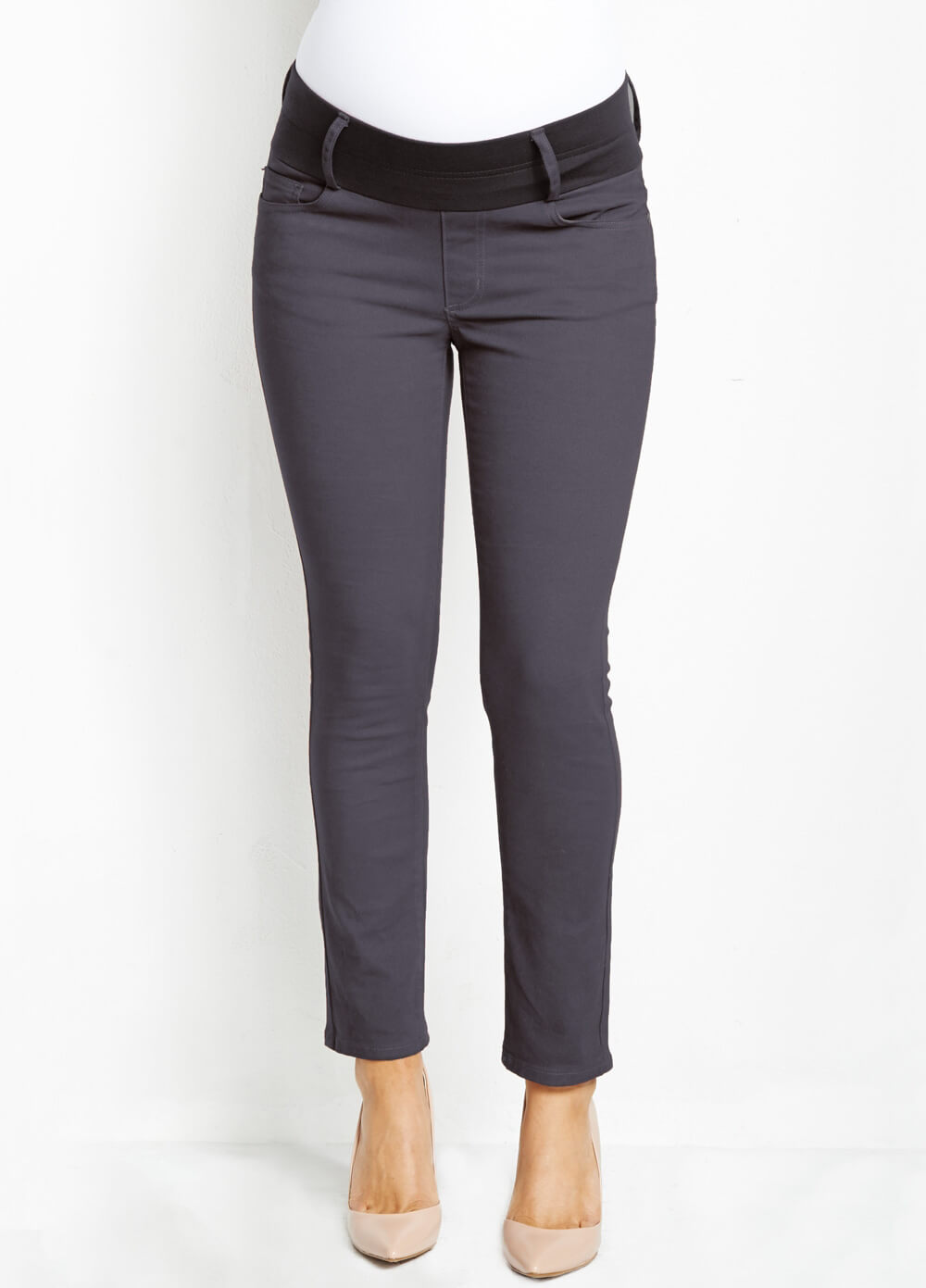 Skinny Maternity Ankle Jeans in Cement Grey by Maternal America 