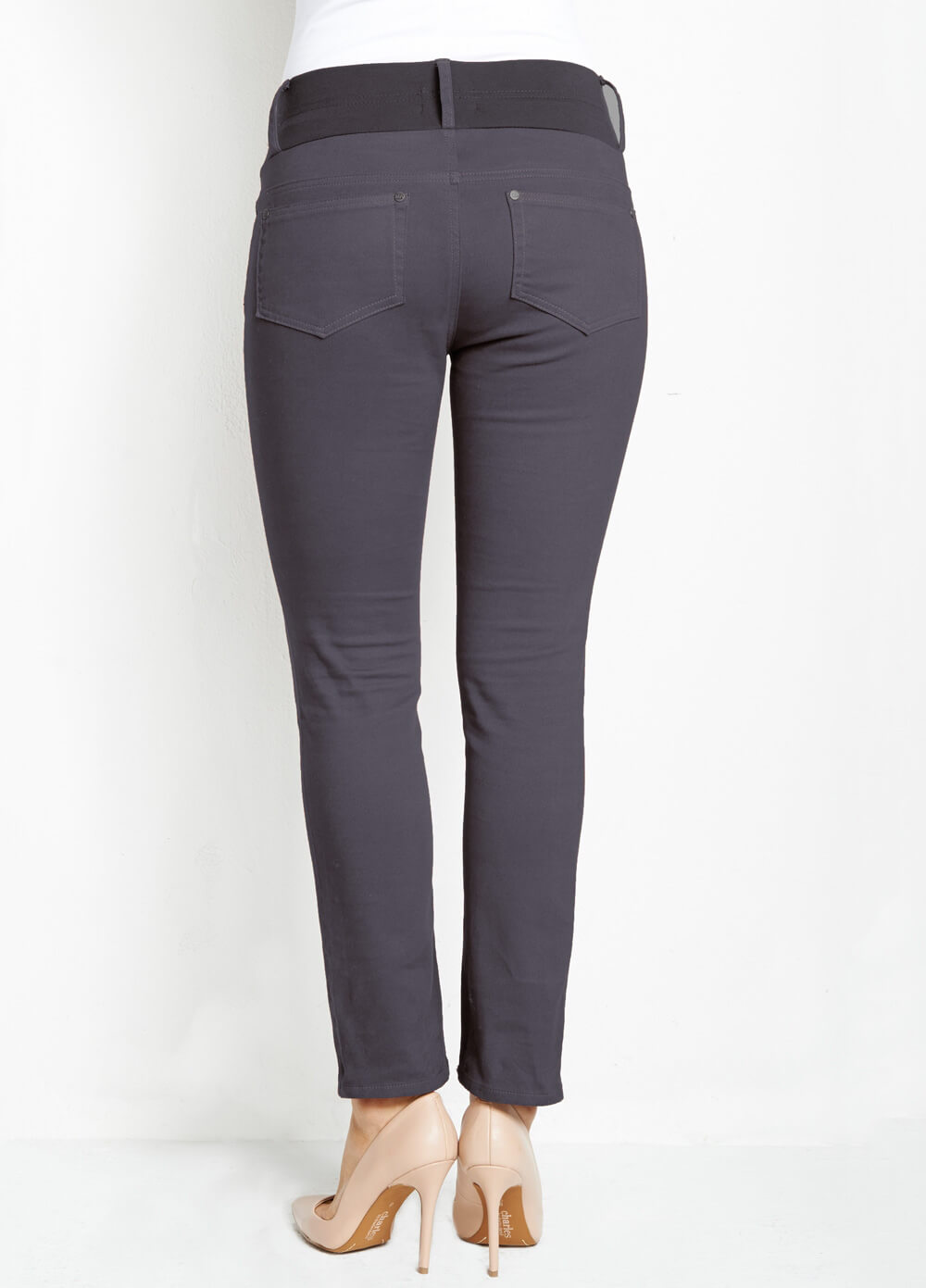 Skinny Maternity Ankle Jeans in Cement Grey by Maternal America 