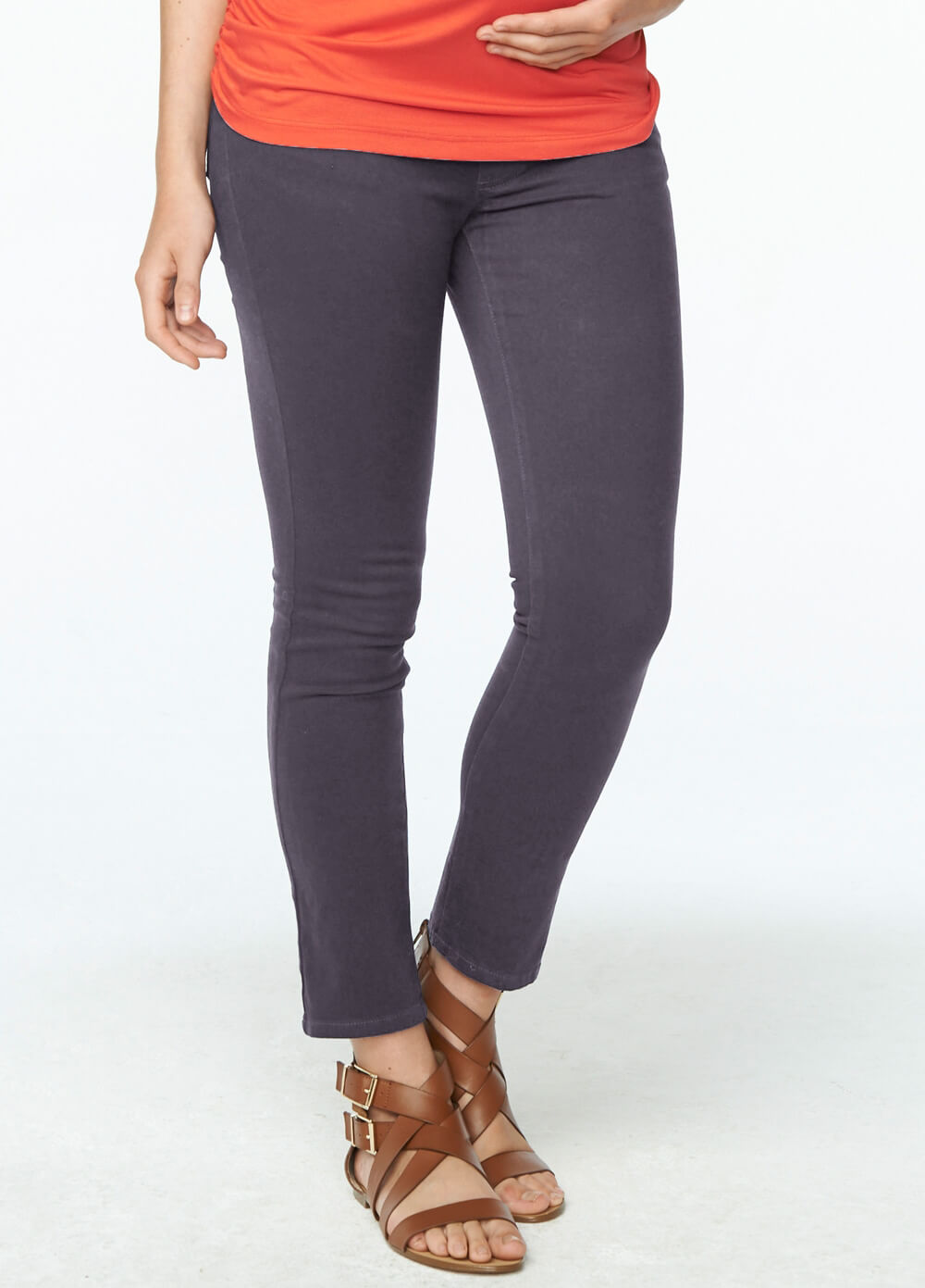 Skinny Maternity Ankle Jeans in Cement Grey by Maternal America 