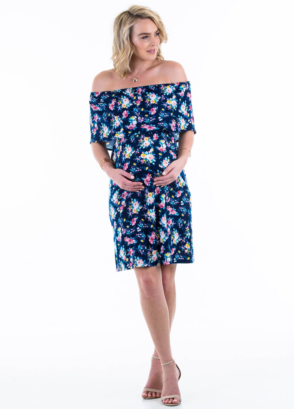 Floressa - Jaclyn Off Shoulder Maternity & Nursing Dress | Queen Bee