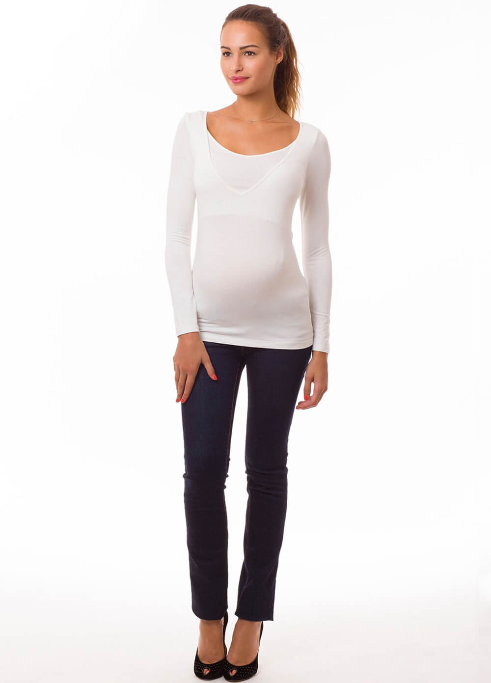 Milkizzy Aurelie Organic Nursing Top in Off-White by Pomkin 