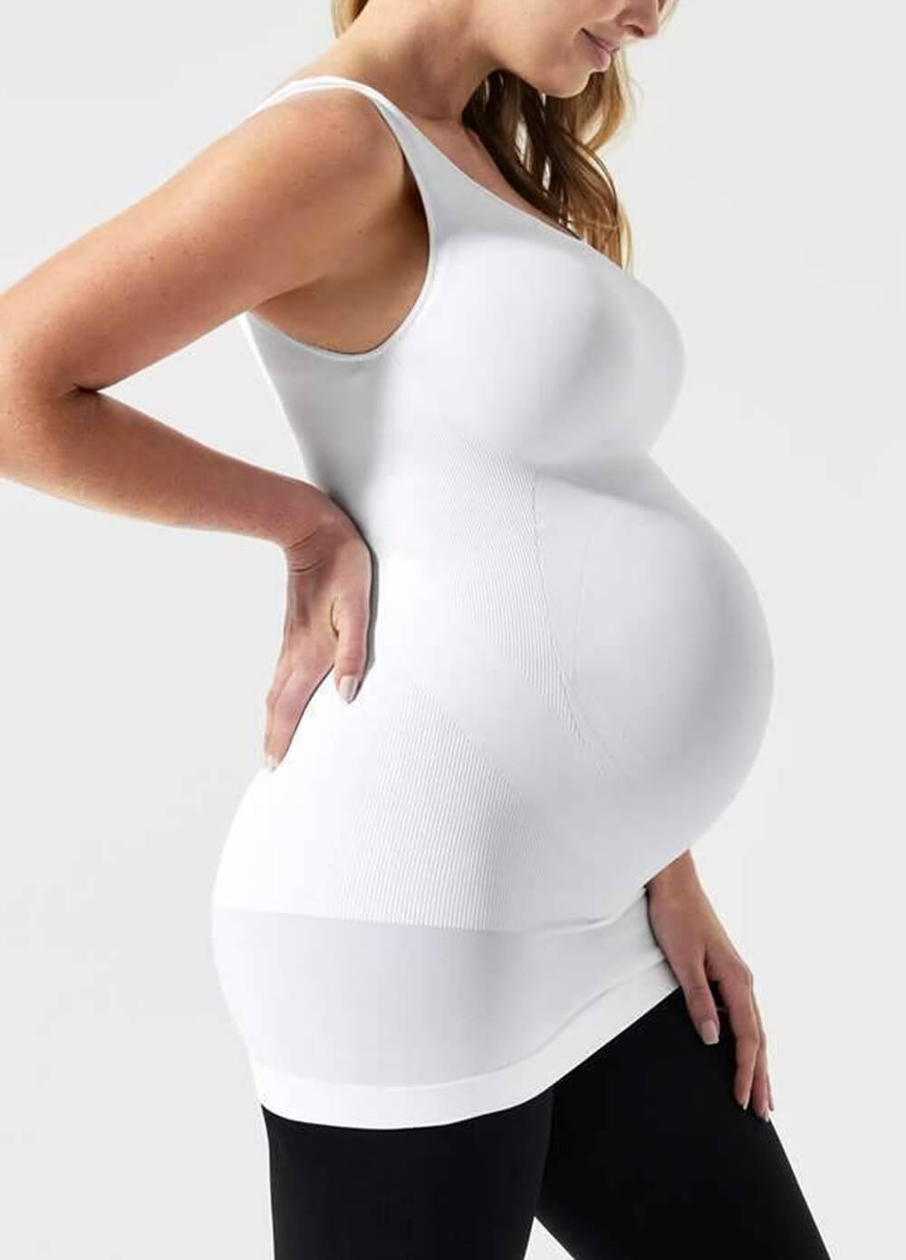 BodyStyler Maternity Belly Support Tank Top in White by Blanqi