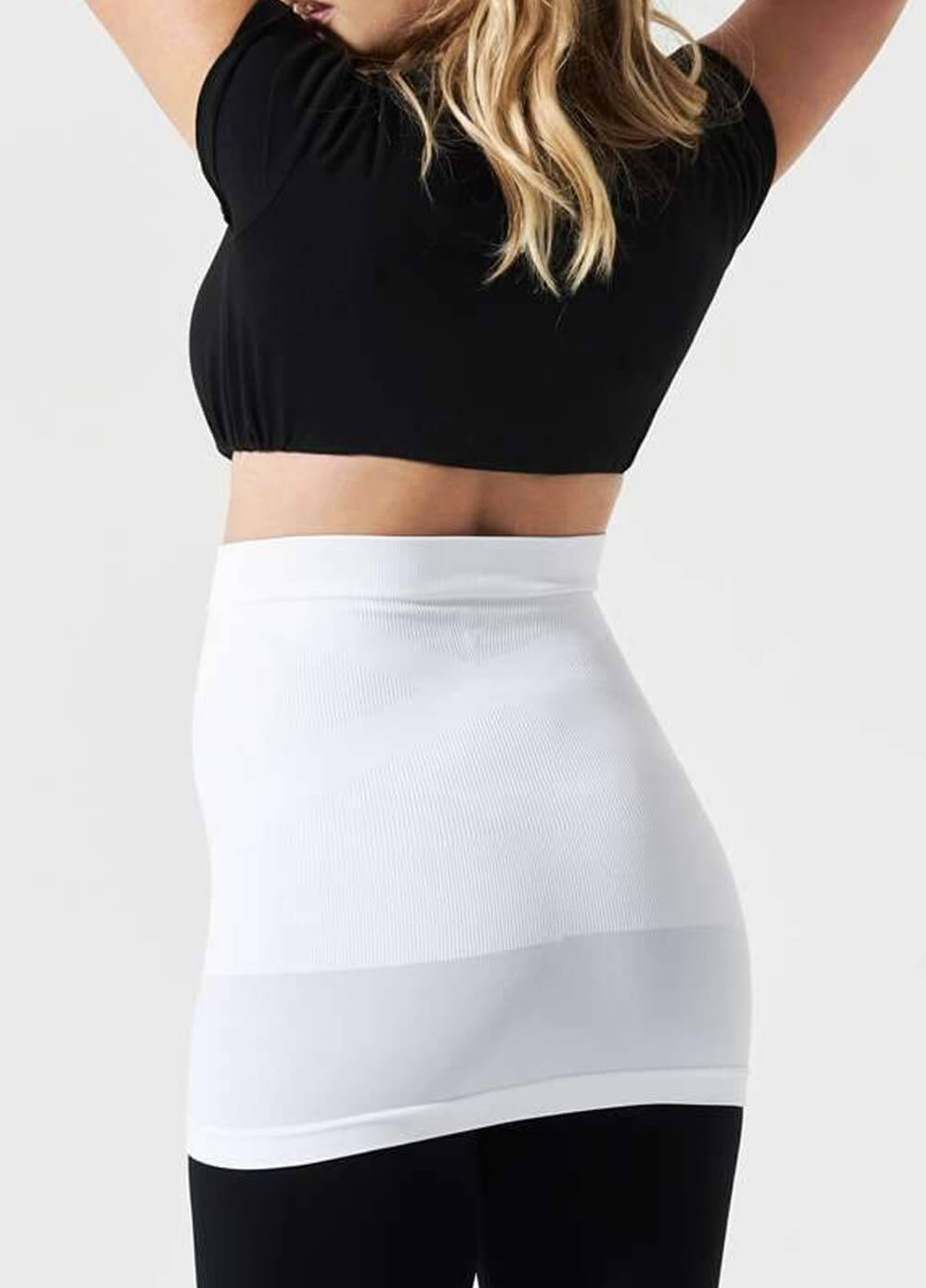 Built-in Support Maternity Belly Band in White by Blanqi