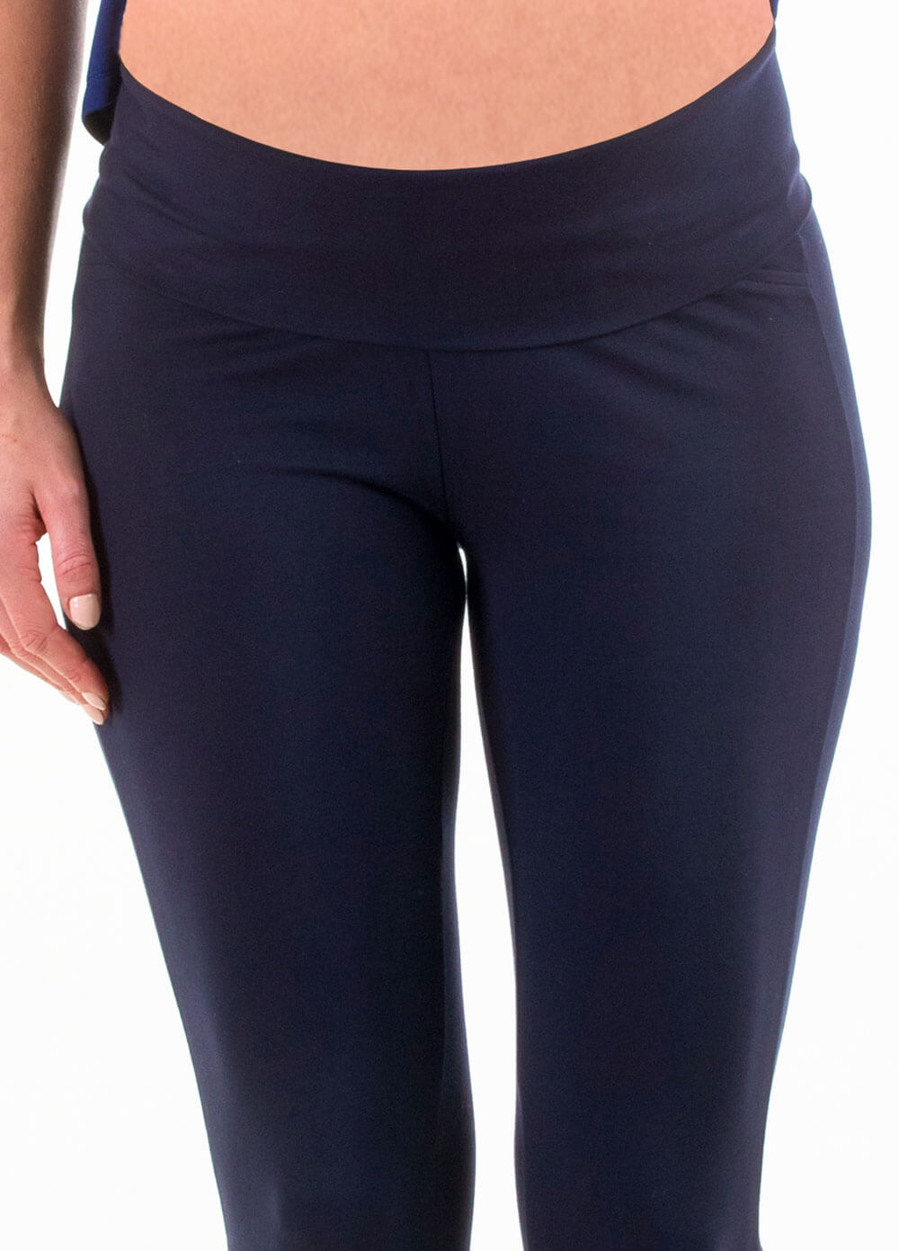 Floressa Tonia Cropped Maternity Ponte Pants in Navy | Queen Bee
