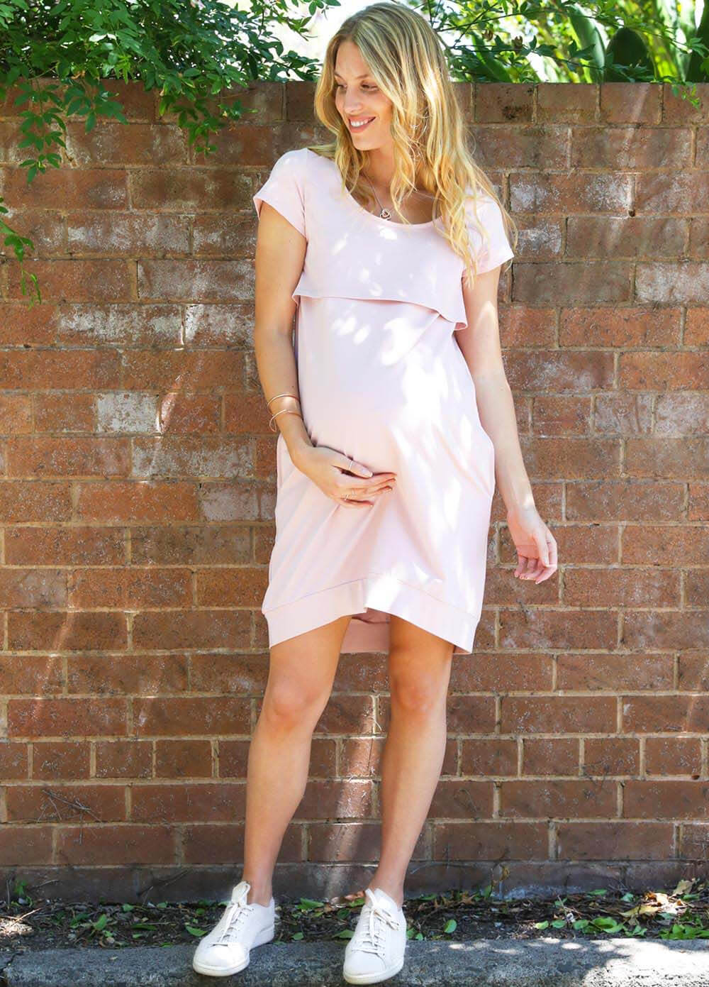 Iconic Mama Journey Dress in Dusty Pink by Trimester