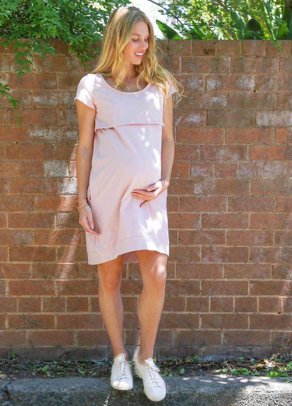 Iconic Mama Journey Dress in Dusty Pink by Trimester