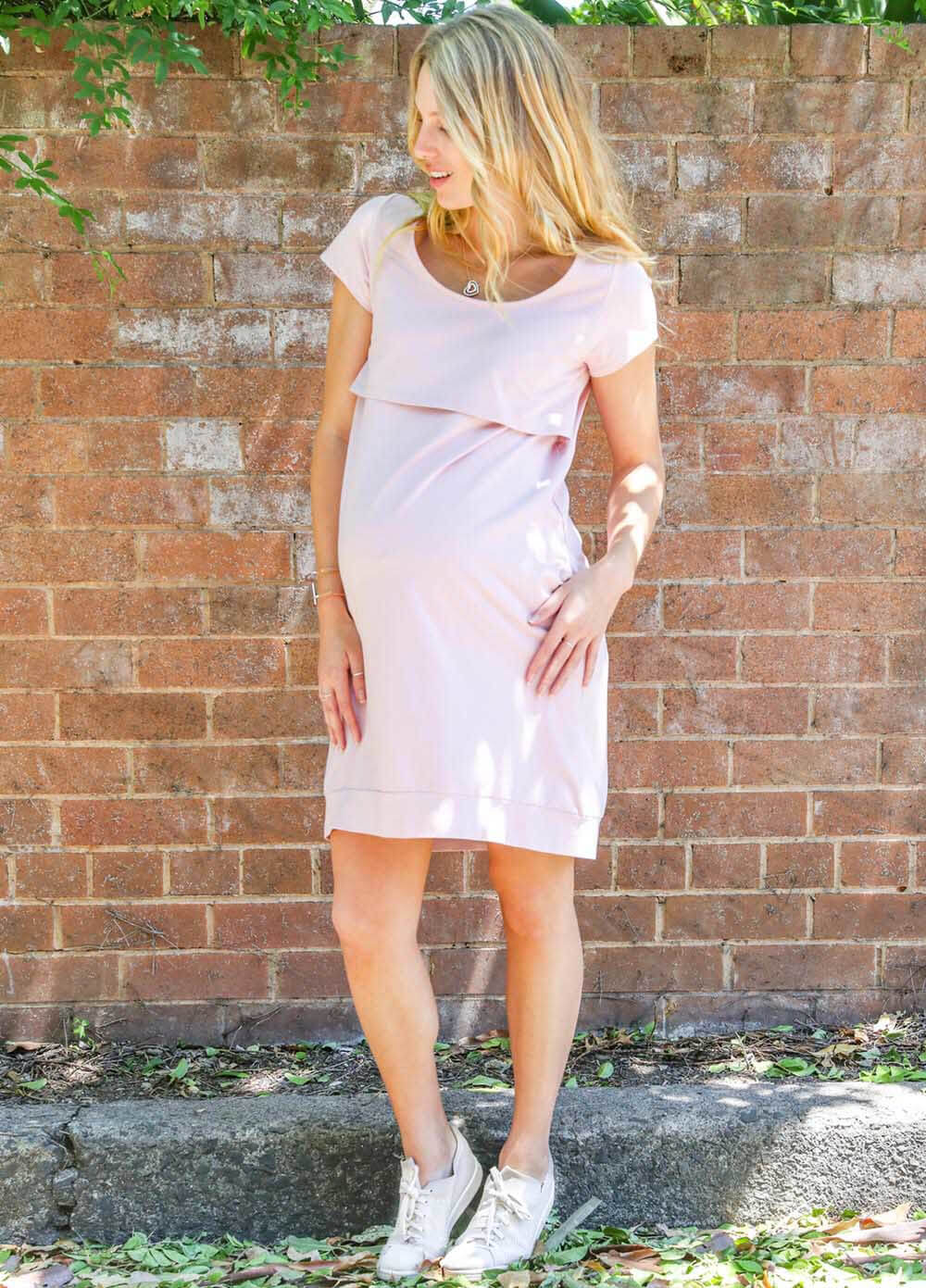 Iconic Mama Journey Dress in Dusty Pink by Trimester