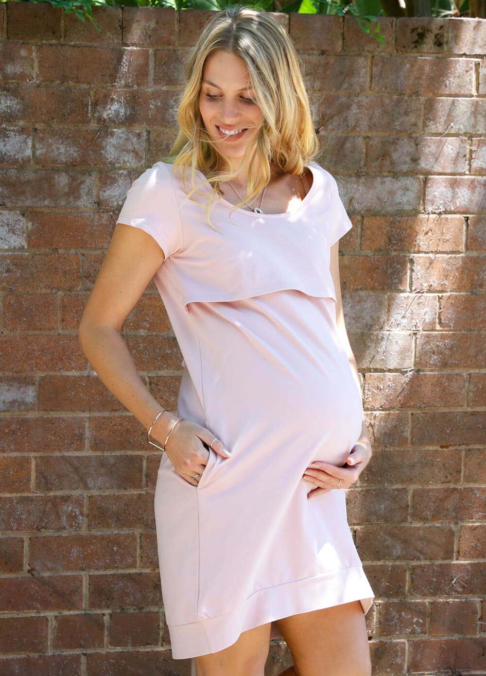 Iconic Mama Journey Dress in Dusty Pink by Trimester