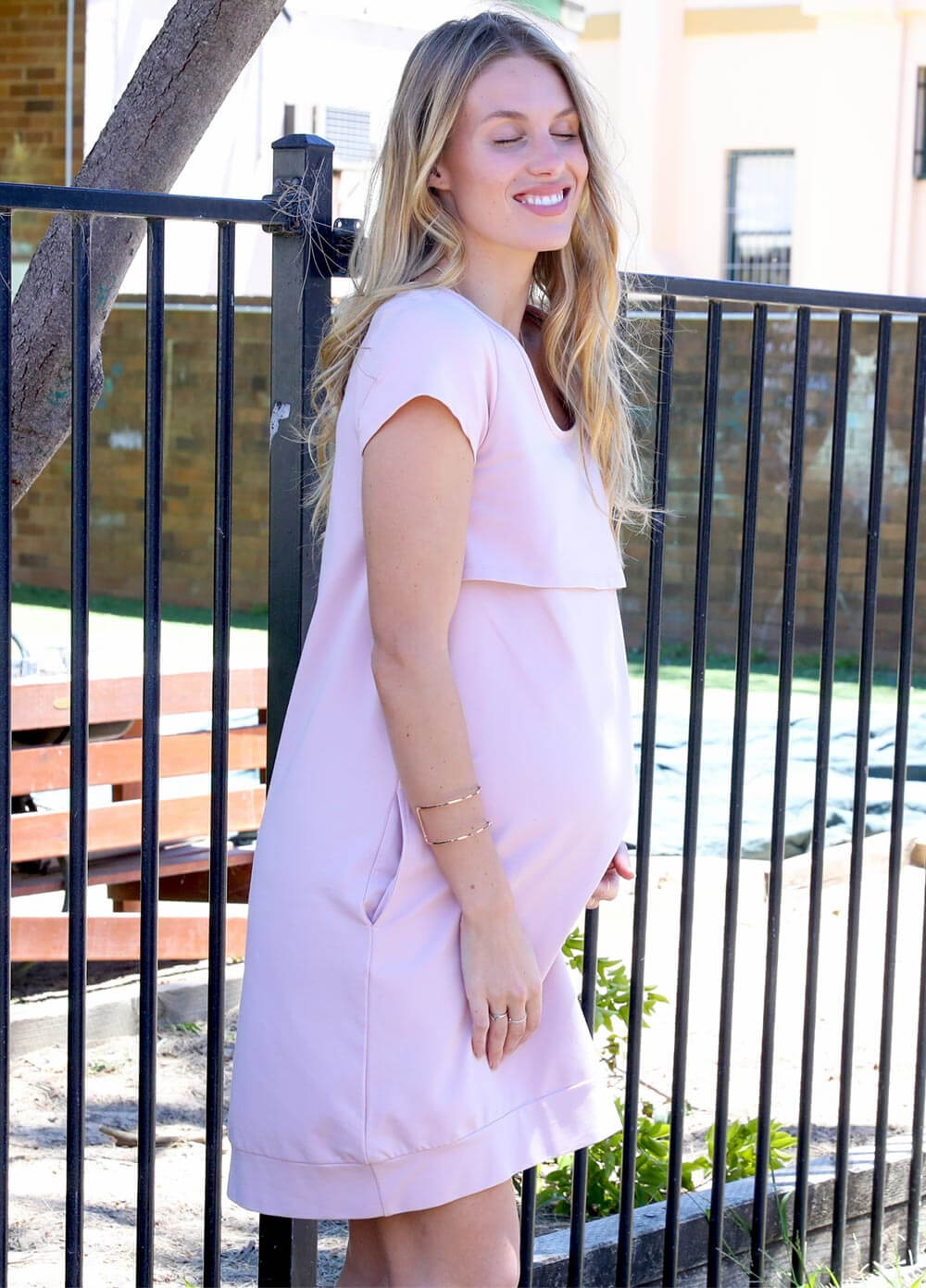 Iconic Mama Journey Dress in Dusty Pink by Trimester