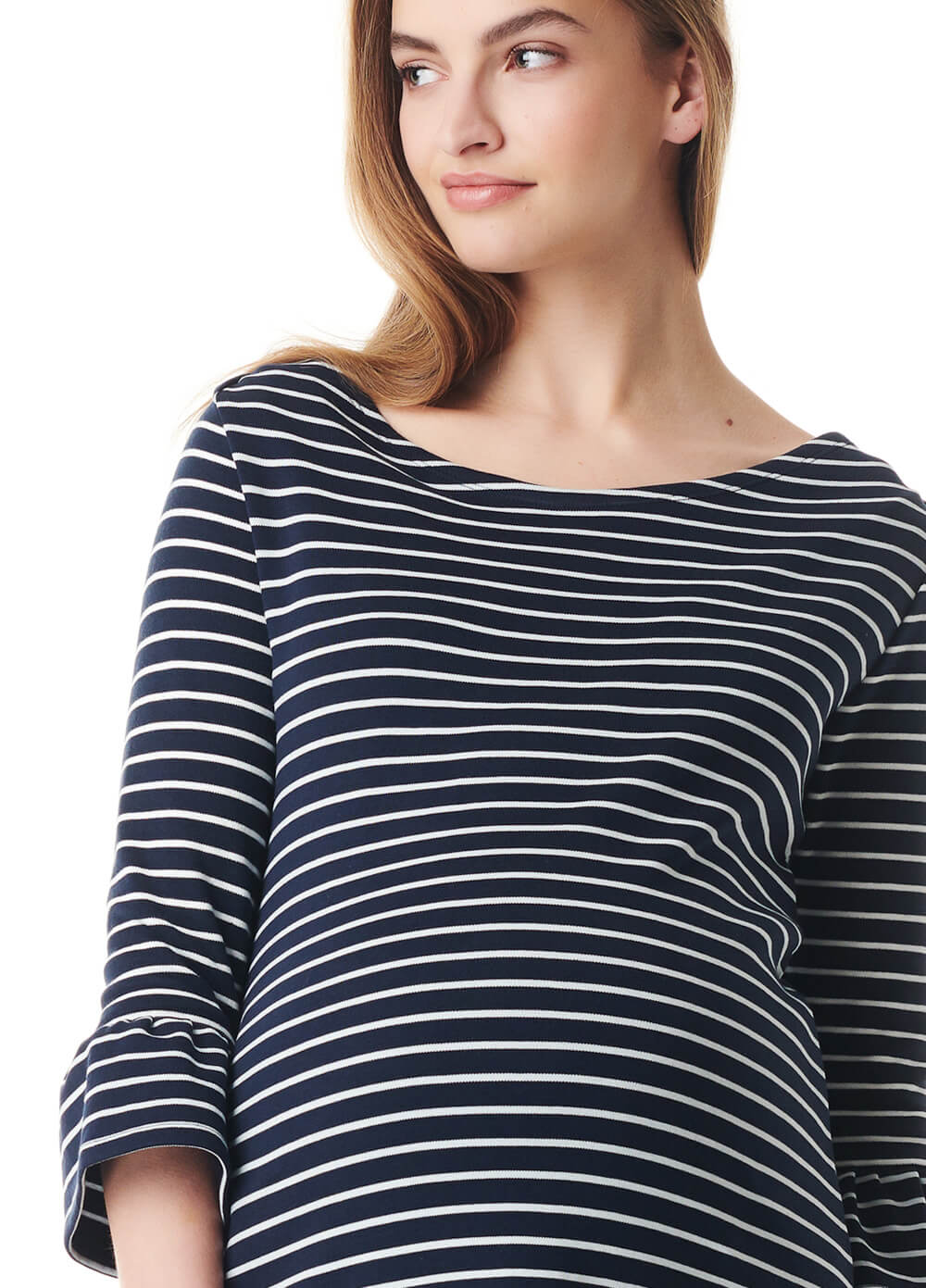 Organic Cotton Fluted Sleeves Maternity Dress by Esprit