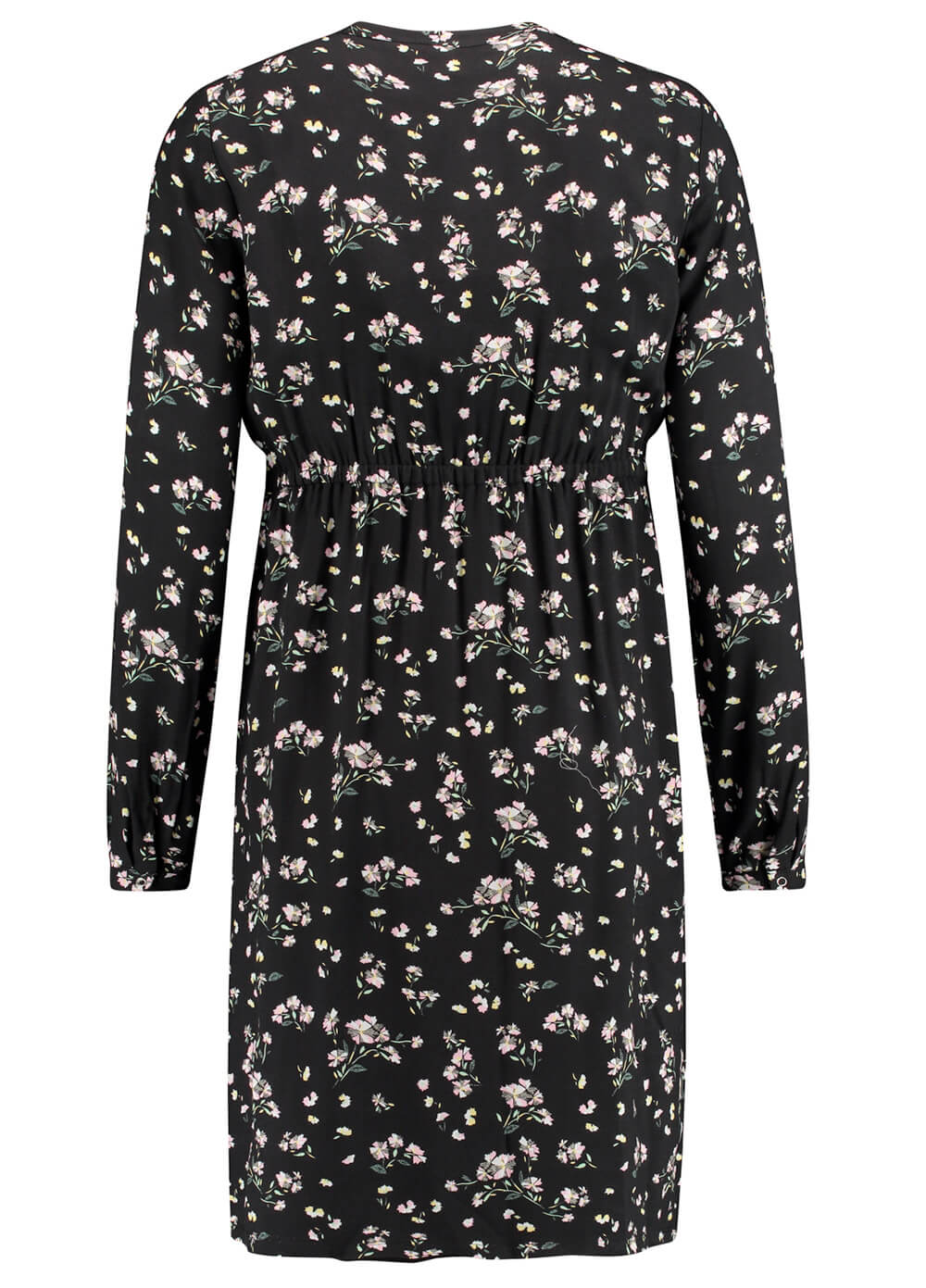 Viscose Maternity Nursing Dress in Black Floral by Esprit