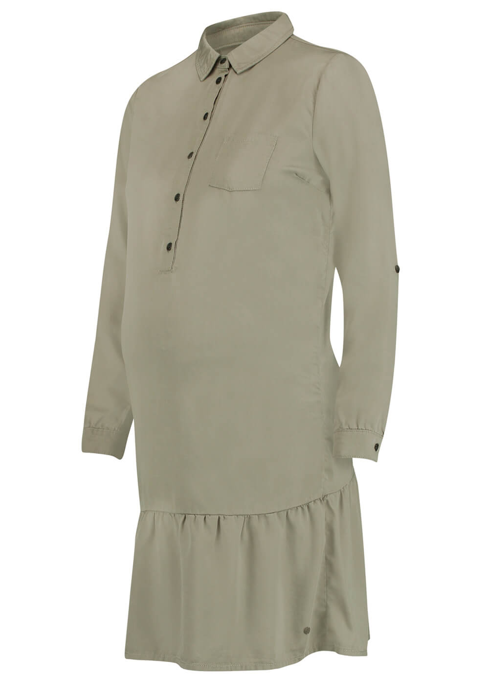 Flounce Hem Maternity & Nursing Shirt Dress by Esprit