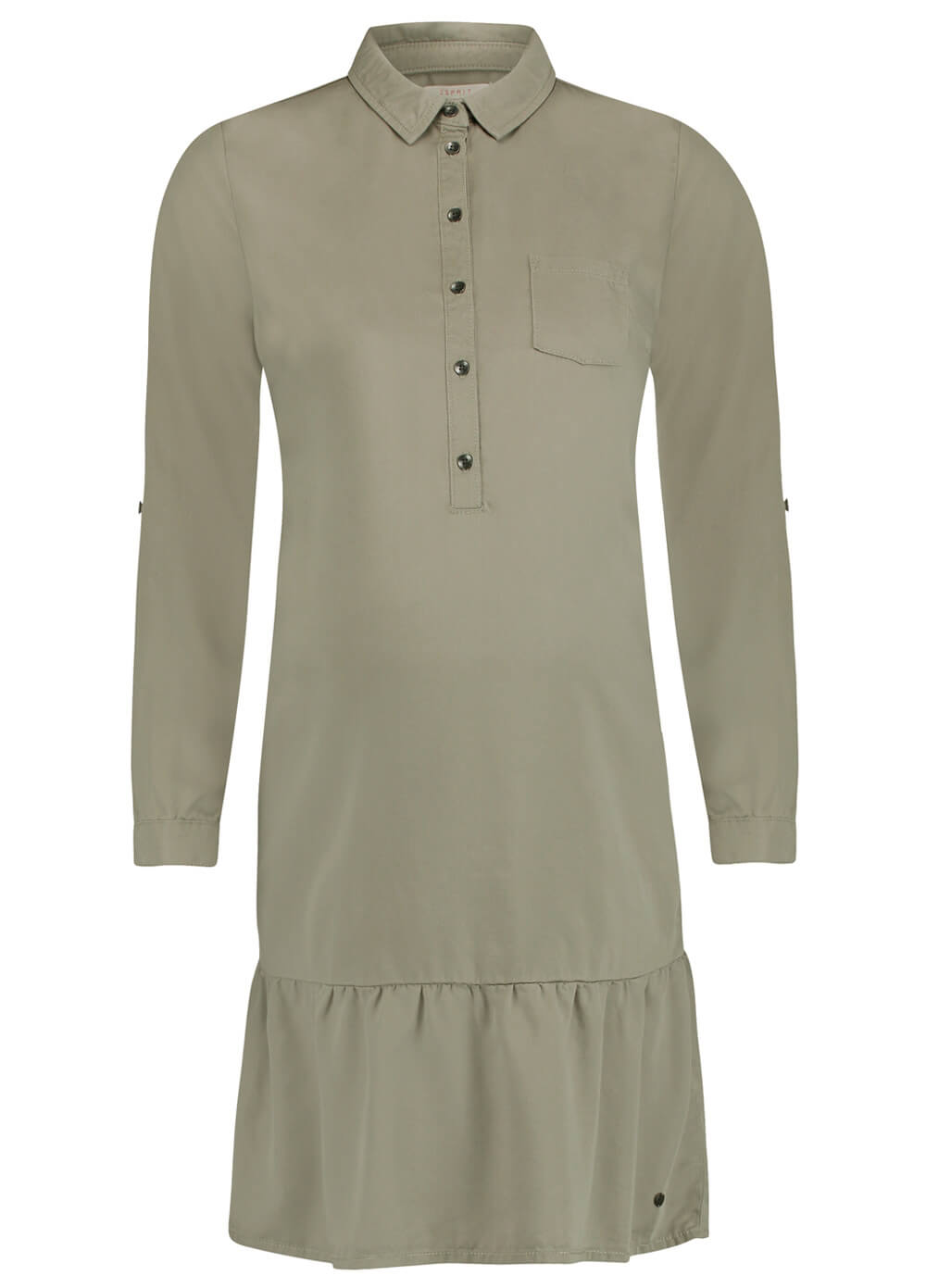 Flounce Hem Maternity & Nursing Shirt Dress by Esprit