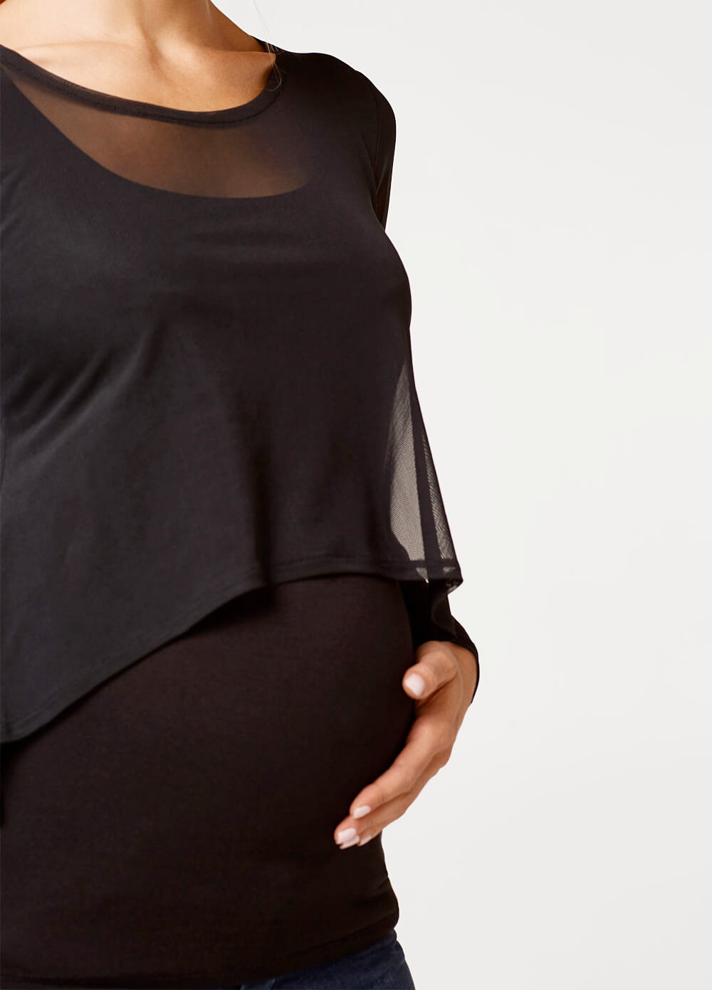 Layered Mesh Maternity & Nursing Top by Esprit