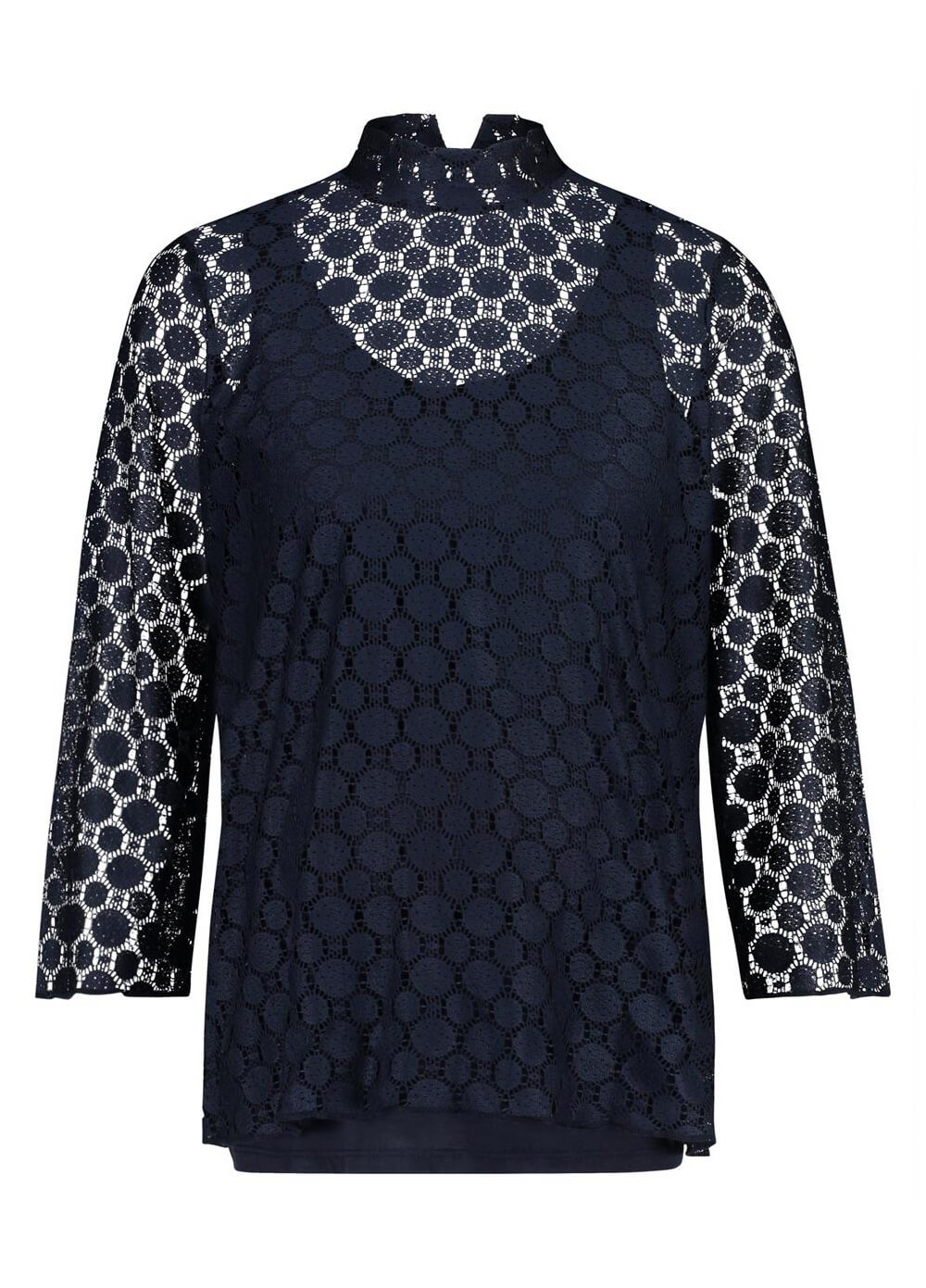 Mae Openwork Lace Maternity Blouse in Dark Blue by Noppies