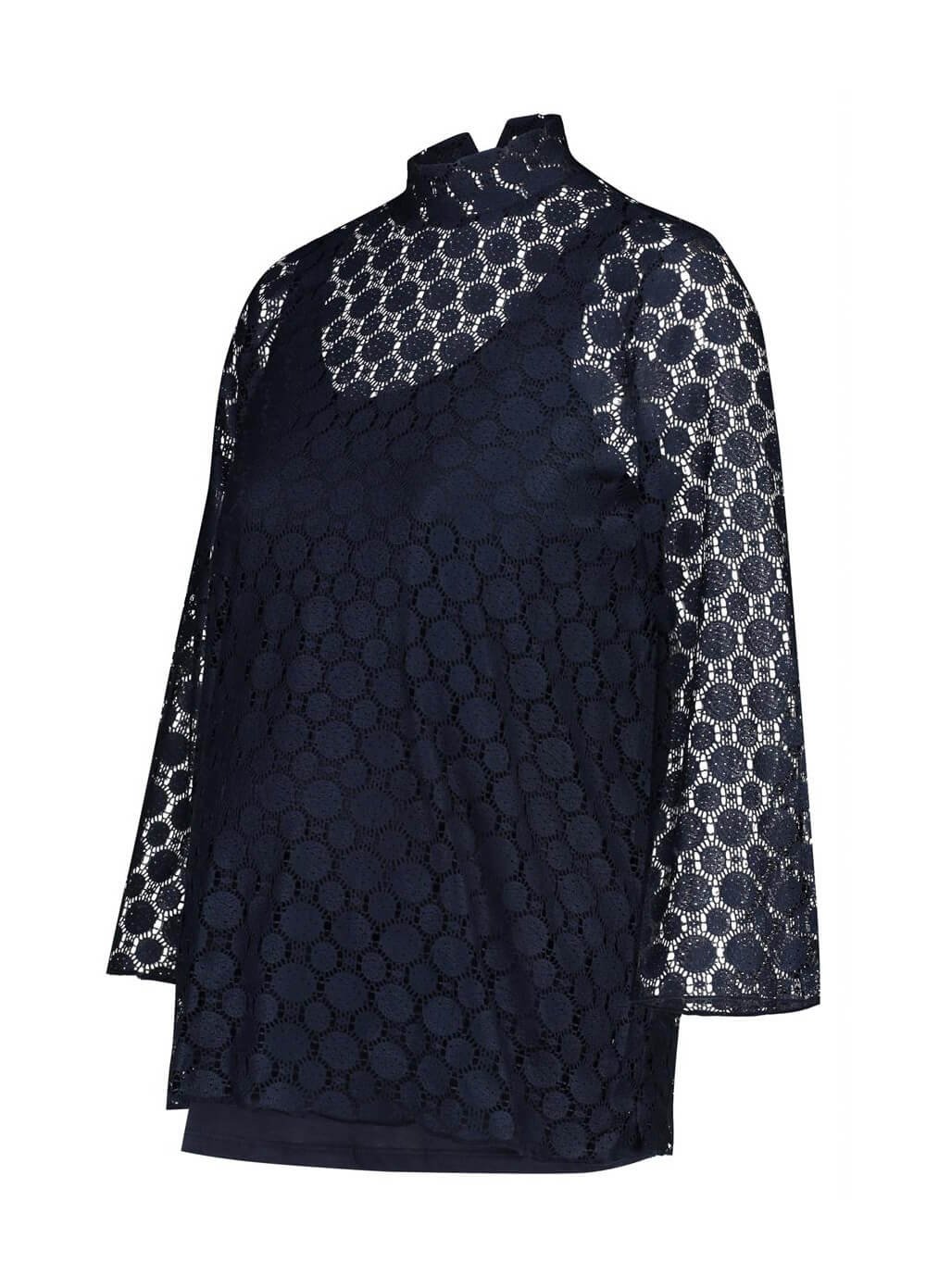 Mae Openwork Lace Maternity Blouse in Dark Blue by Noppies