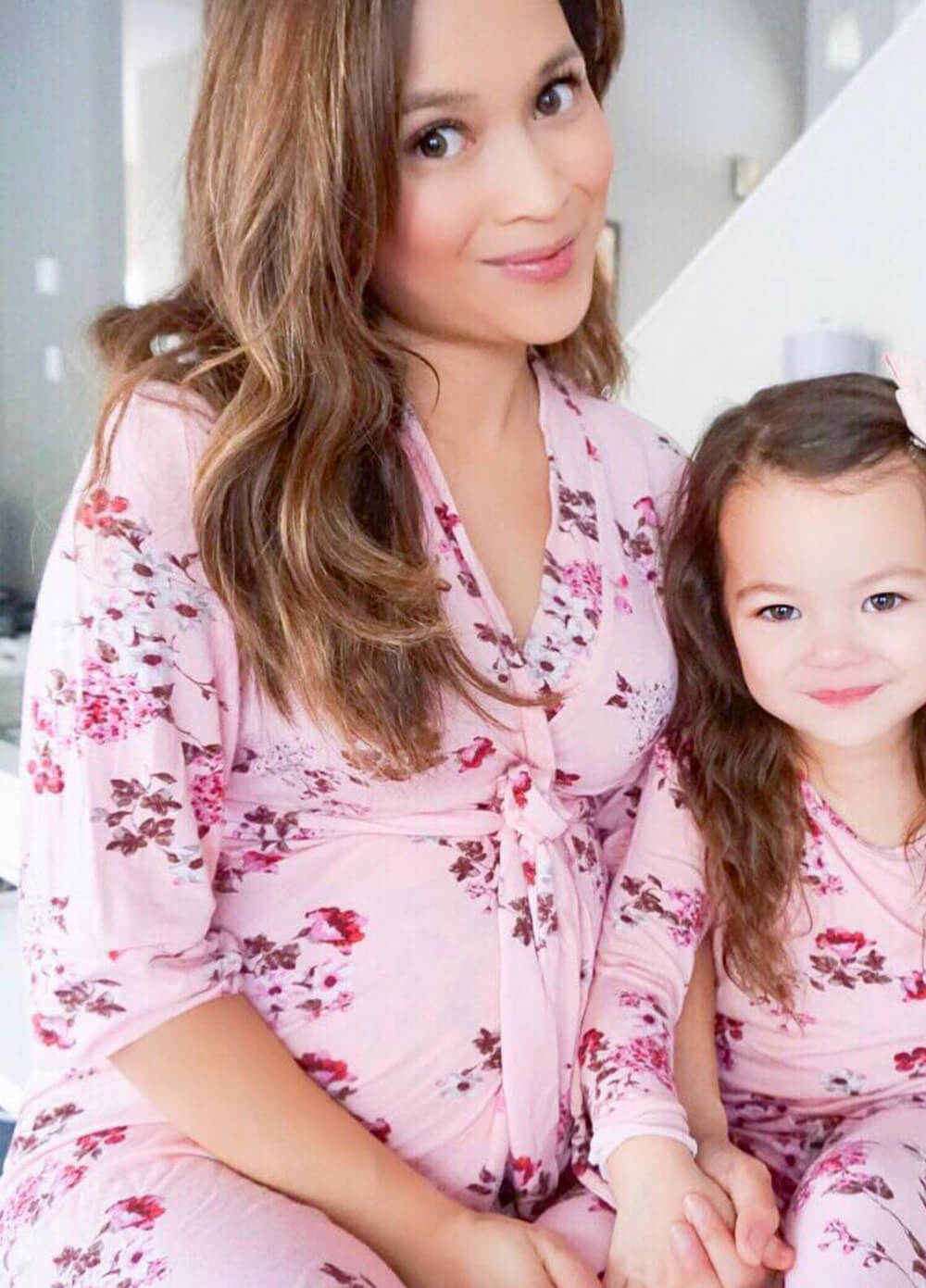 Analise Mommy Me PJ Gift Set In Pink Blossom By Everly Grey