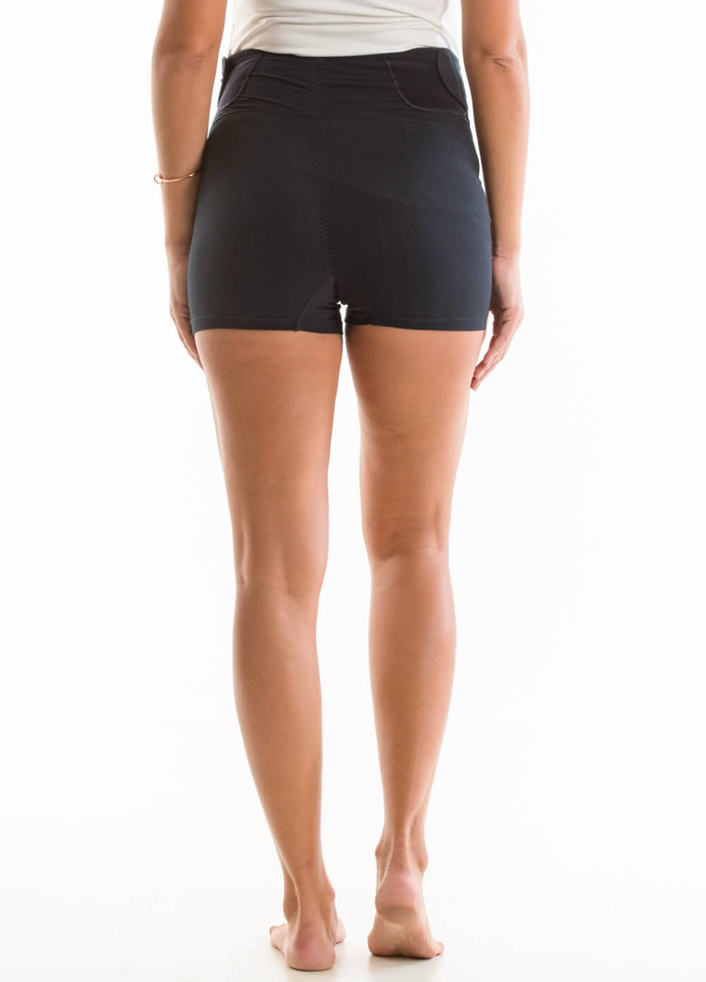 Lucina Built-In Support Maternity Shorts in Black by Queen Bee