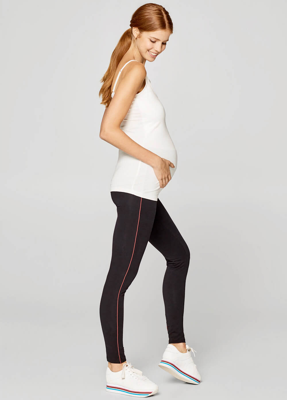 Sporty Piped Maternity Leggings in Black by Esprit
