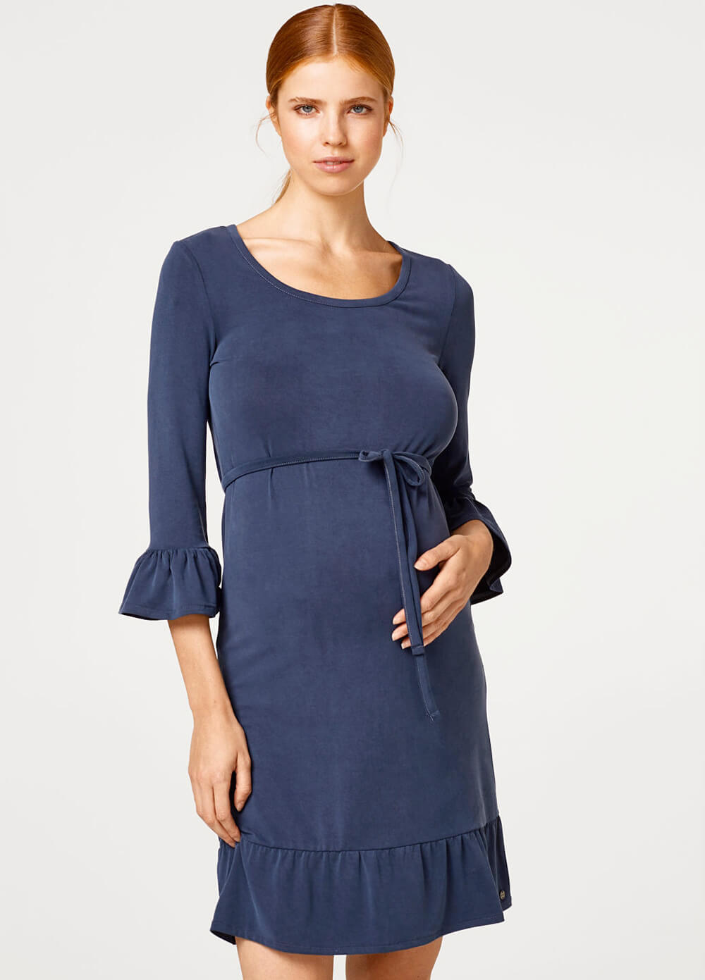 Night Blue Flounces Maternity Dress by Esprit